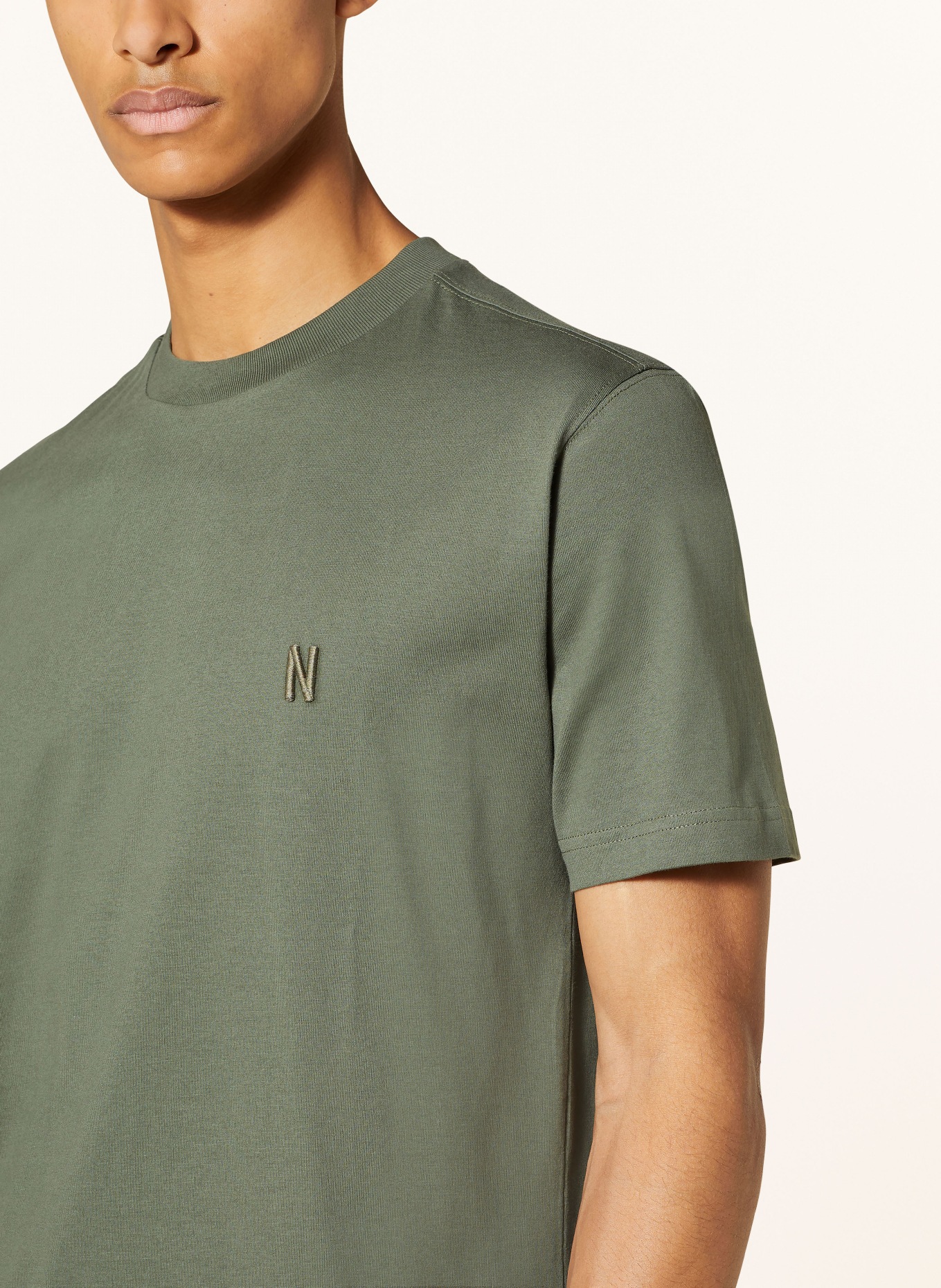 NORSE PROJECTS T-shirt JOHANNES, Color: DARK GREEN (Image 4)
