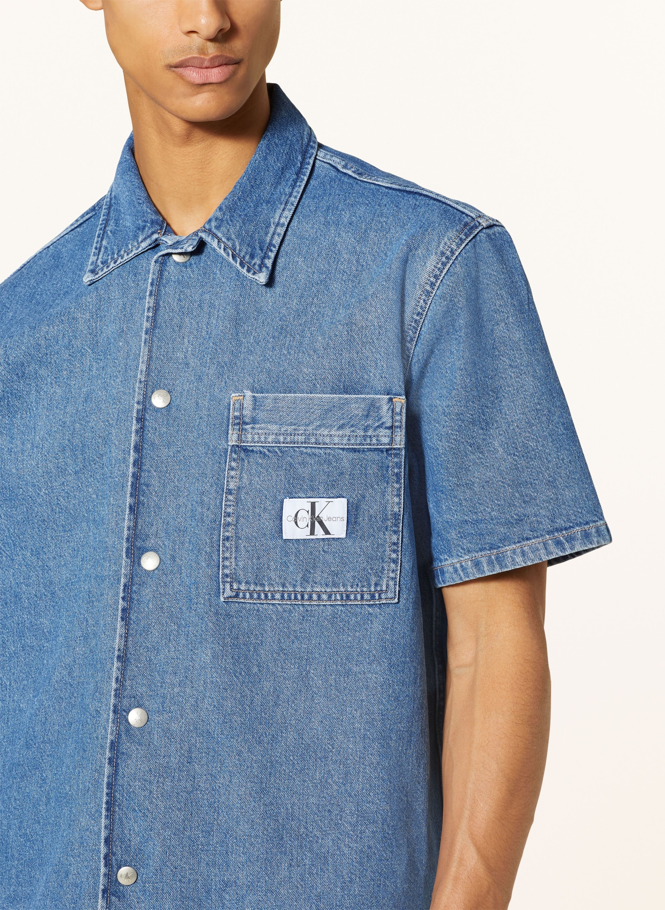 Calvin Klein Jeans Koszula jeansowa regular fit, Kolor: NIEBIESKI (Obrazek 4)