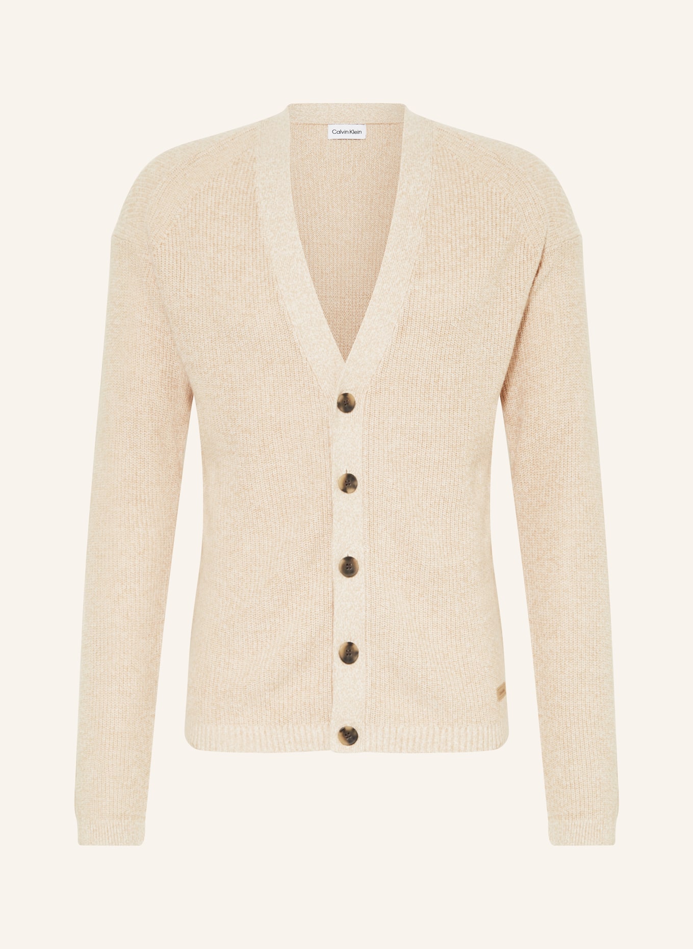 Calvin Klein Cardigan with linen, Color: LIGHT BROWN (Image 1)