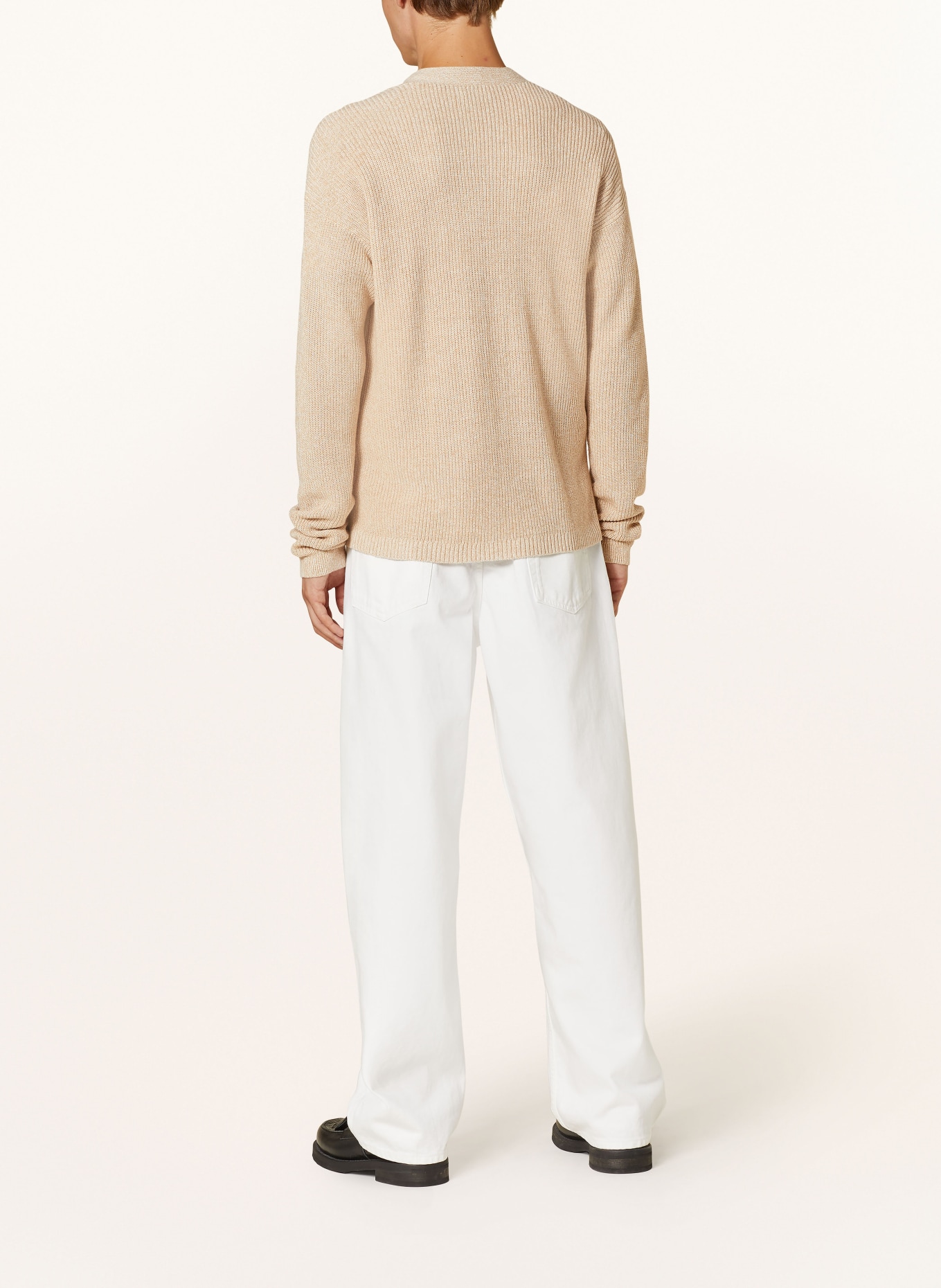 Calvin Klein Cardigan with linen, Color: LIGHT BROWN (Image 3)