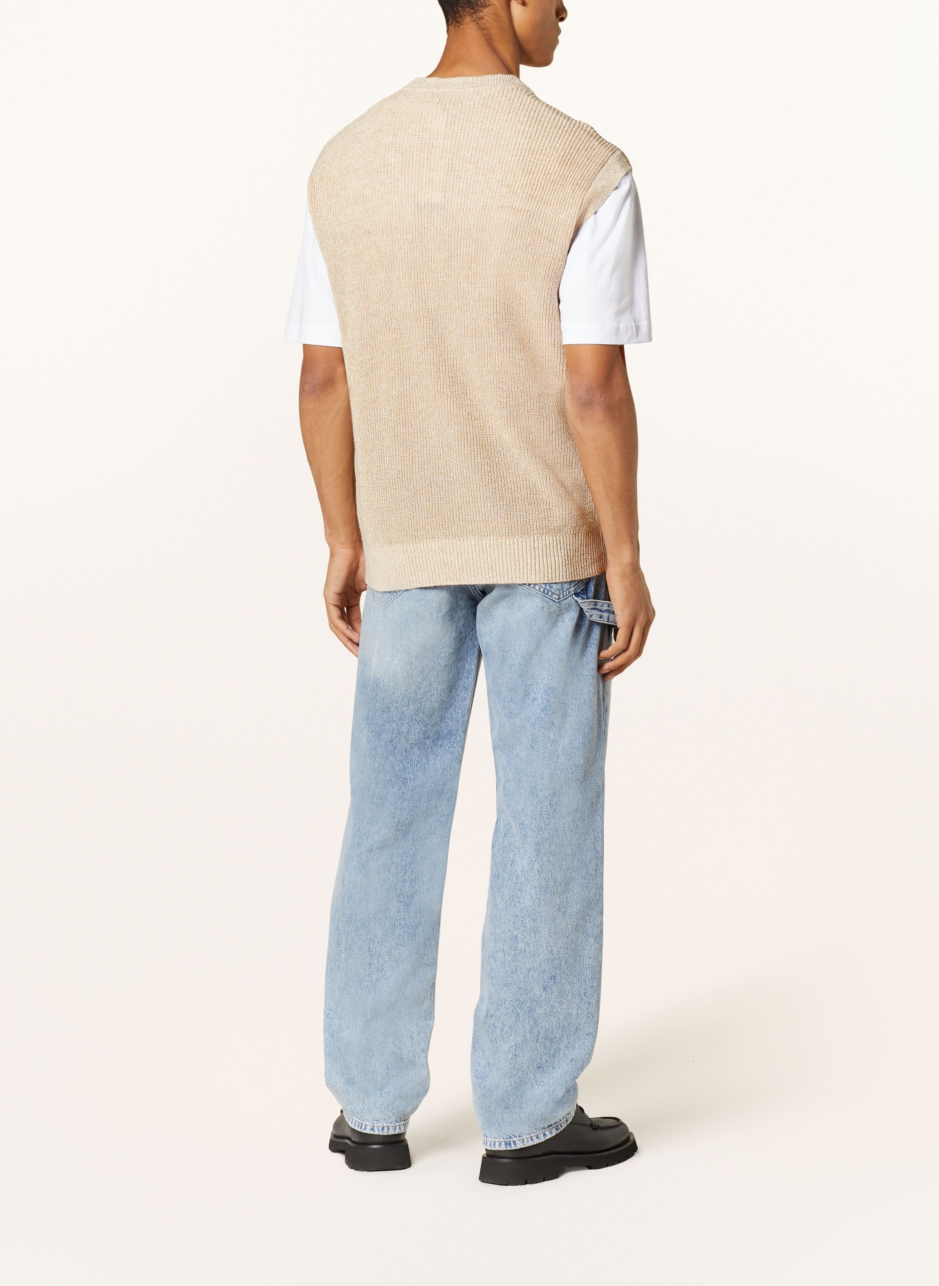 Calvin Klein Sweater vest with linen, Color: CREAM (Image 3)
