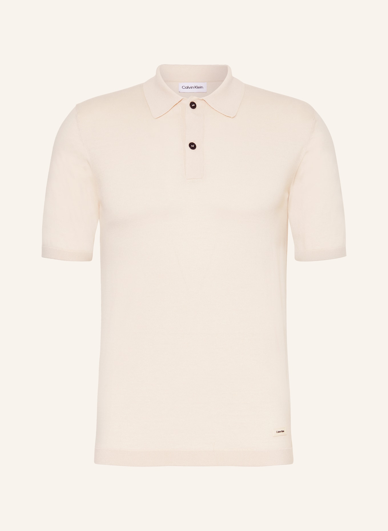 Calvin Klein Strick-Poloshirt, Farbe: CREME (Bild 1)