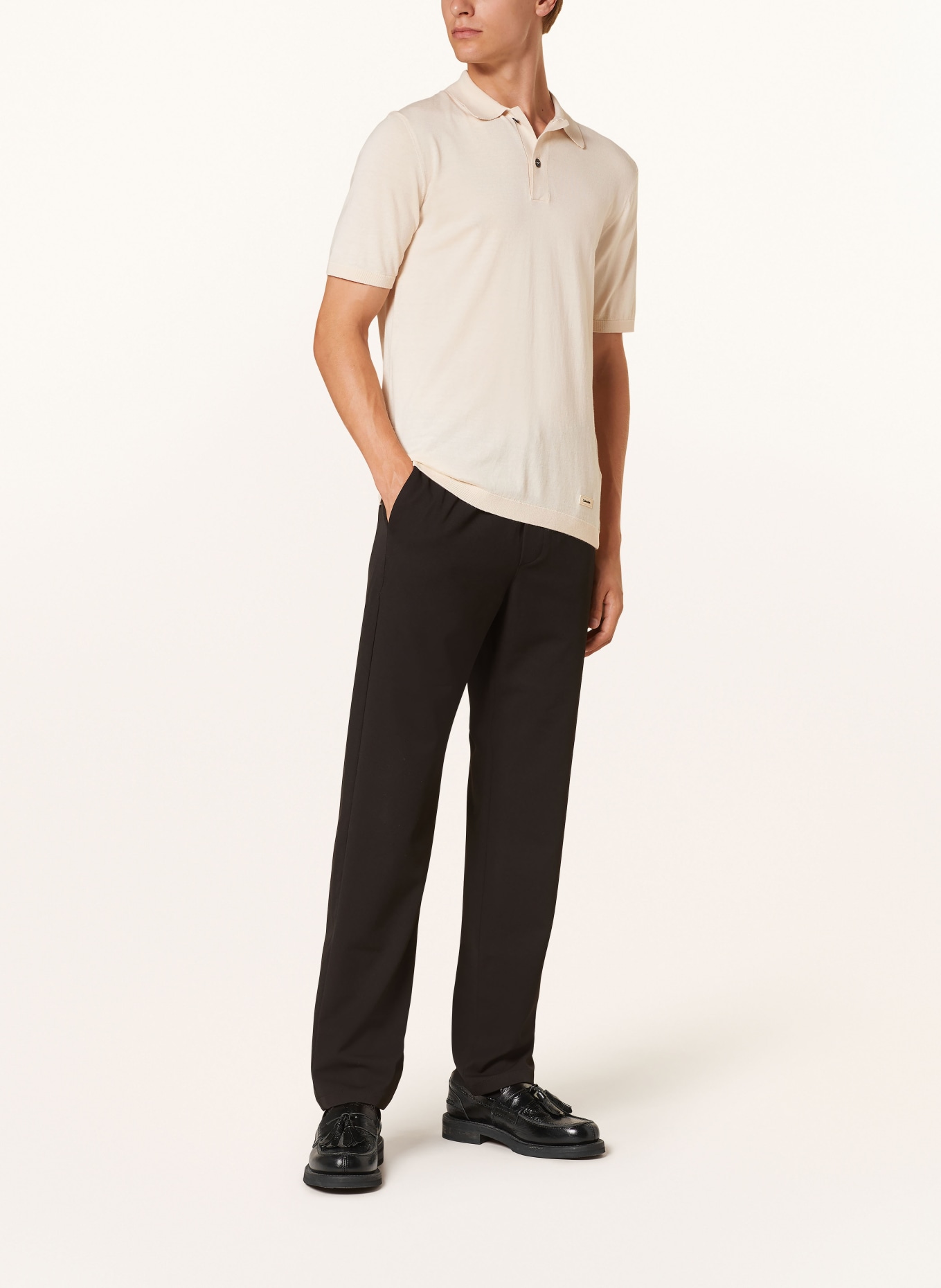 Calvin Klein Strick-Poloshirt, Farbe: CREME (Bild 2)