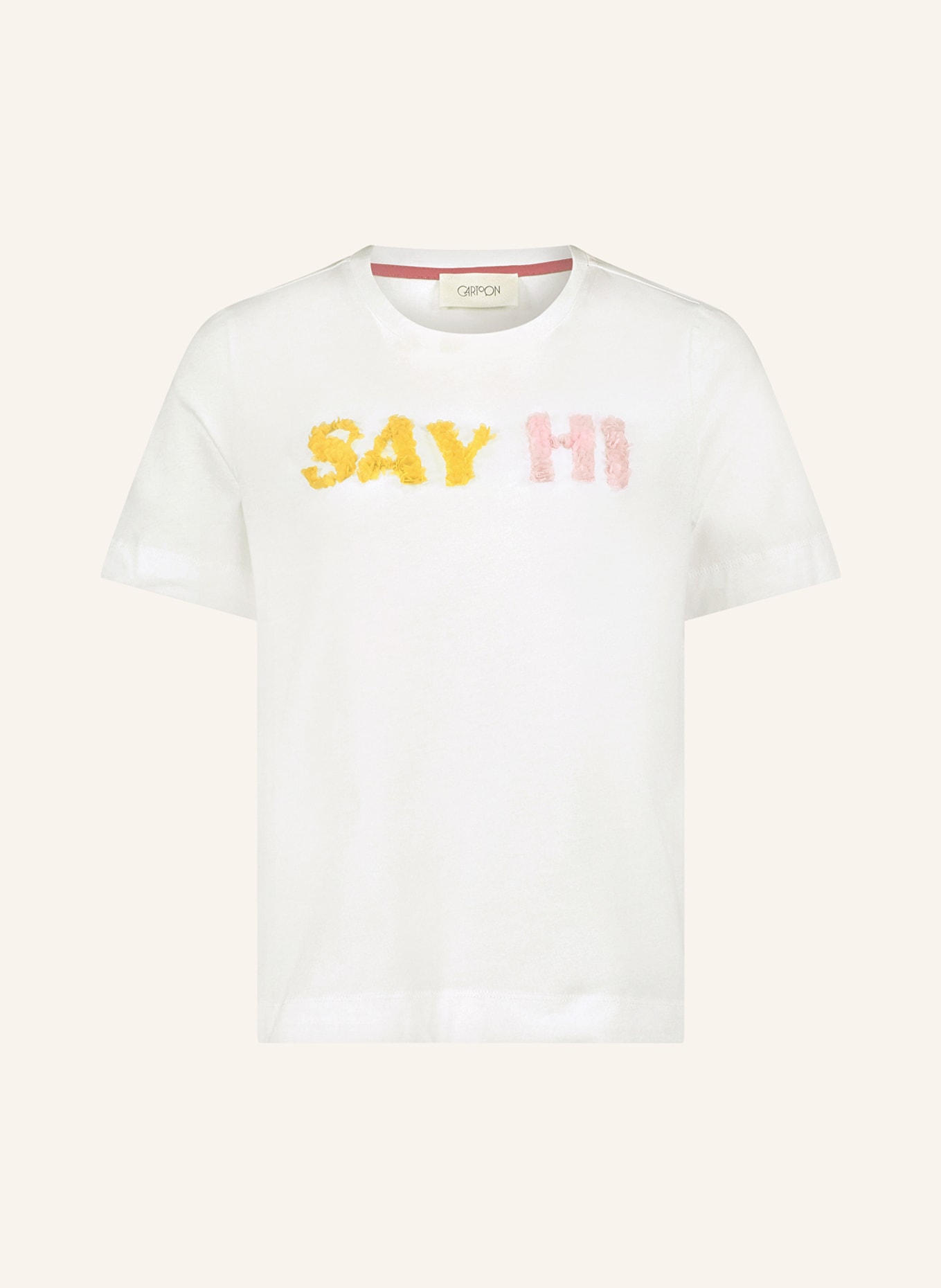 CARTOON T-shirt, Color: WHITE/ YELLOW/ PINK (Image 1)