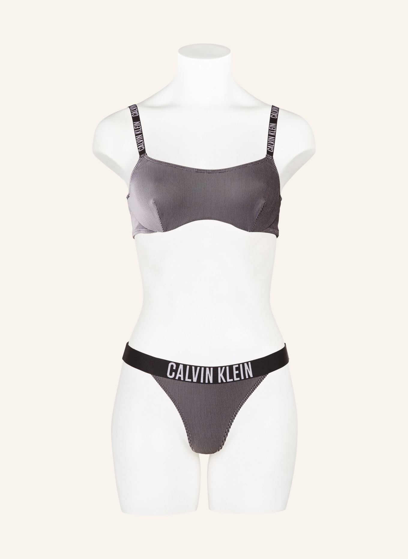 Calvin Klein Bügel-Bikini-Top INTENSE POWER, Farbe: SCHWARZ/ WEISS (Bild 2)