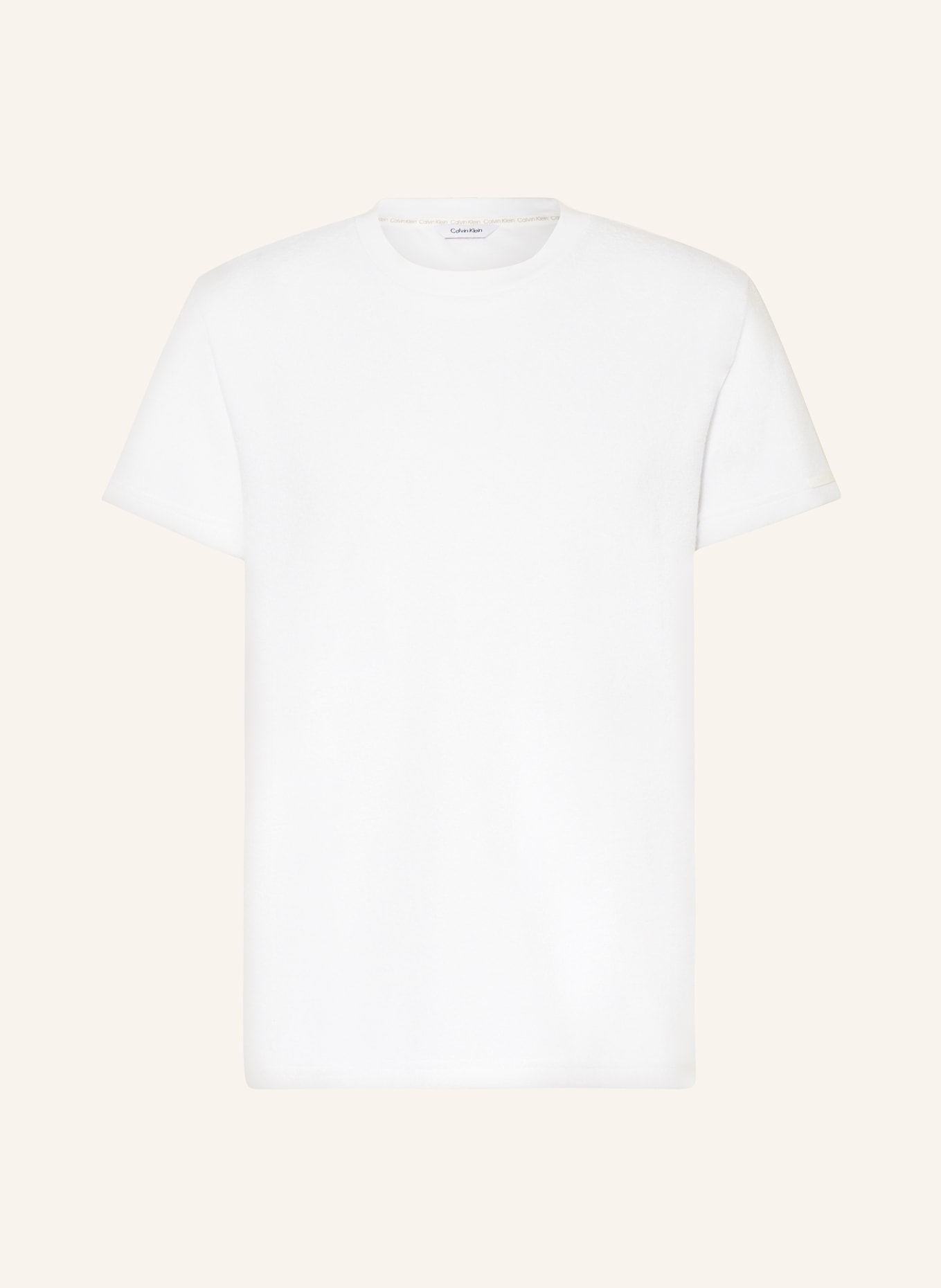 Calvin Klein T-shirt z materiału frotte, Kolor: BIAŁY (Obrazek 1)