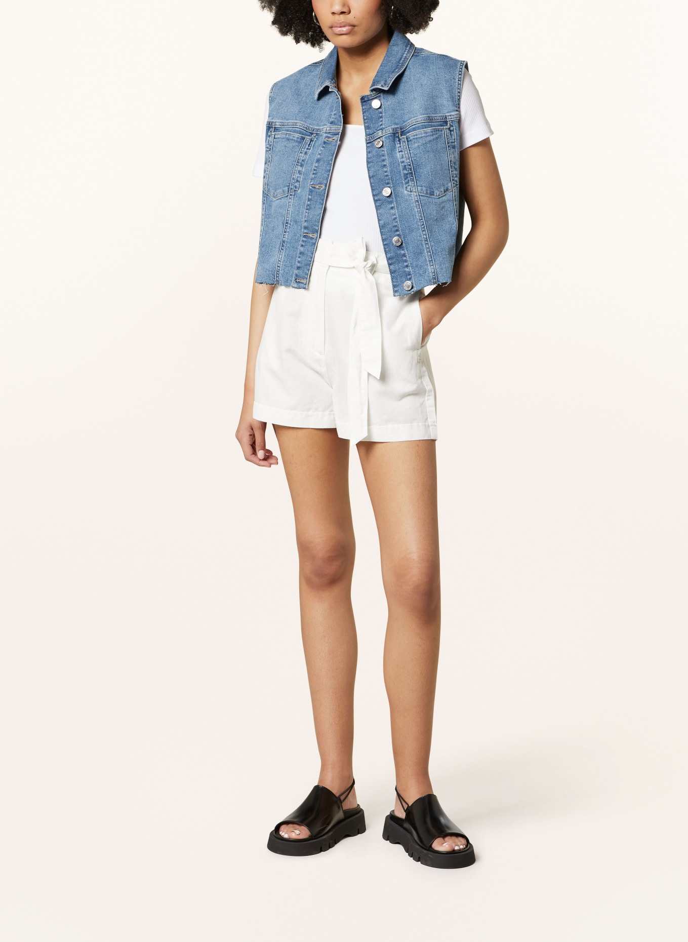 Marc O'Polo DENIM Shorts with linen, Color: WHITE (Image 2)