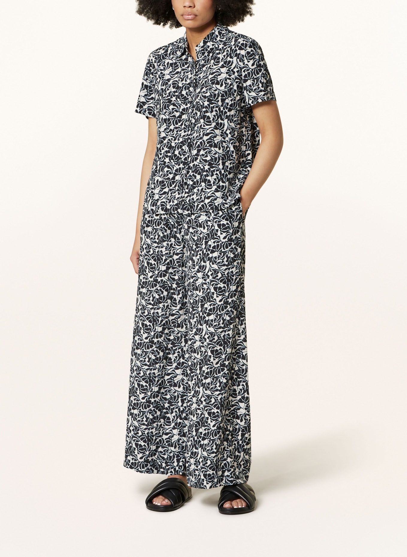 Marc O'Polo DENIM Marlenehose: SCHWARZ / ECRU / HELLBLAU