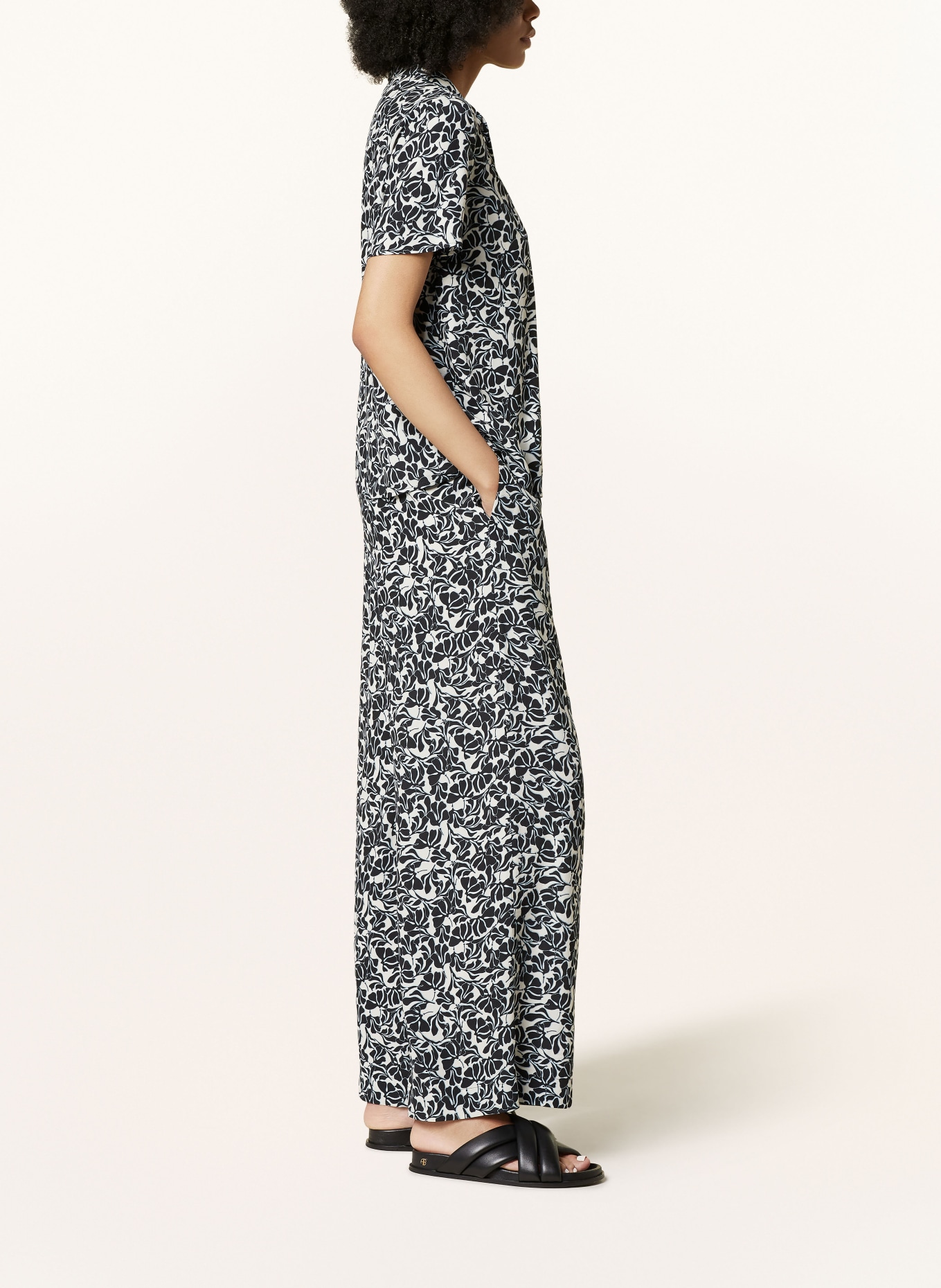 Marc O'Polo DENIM Marlenehose: SCHWARZ / ECRU / HELLBLAU