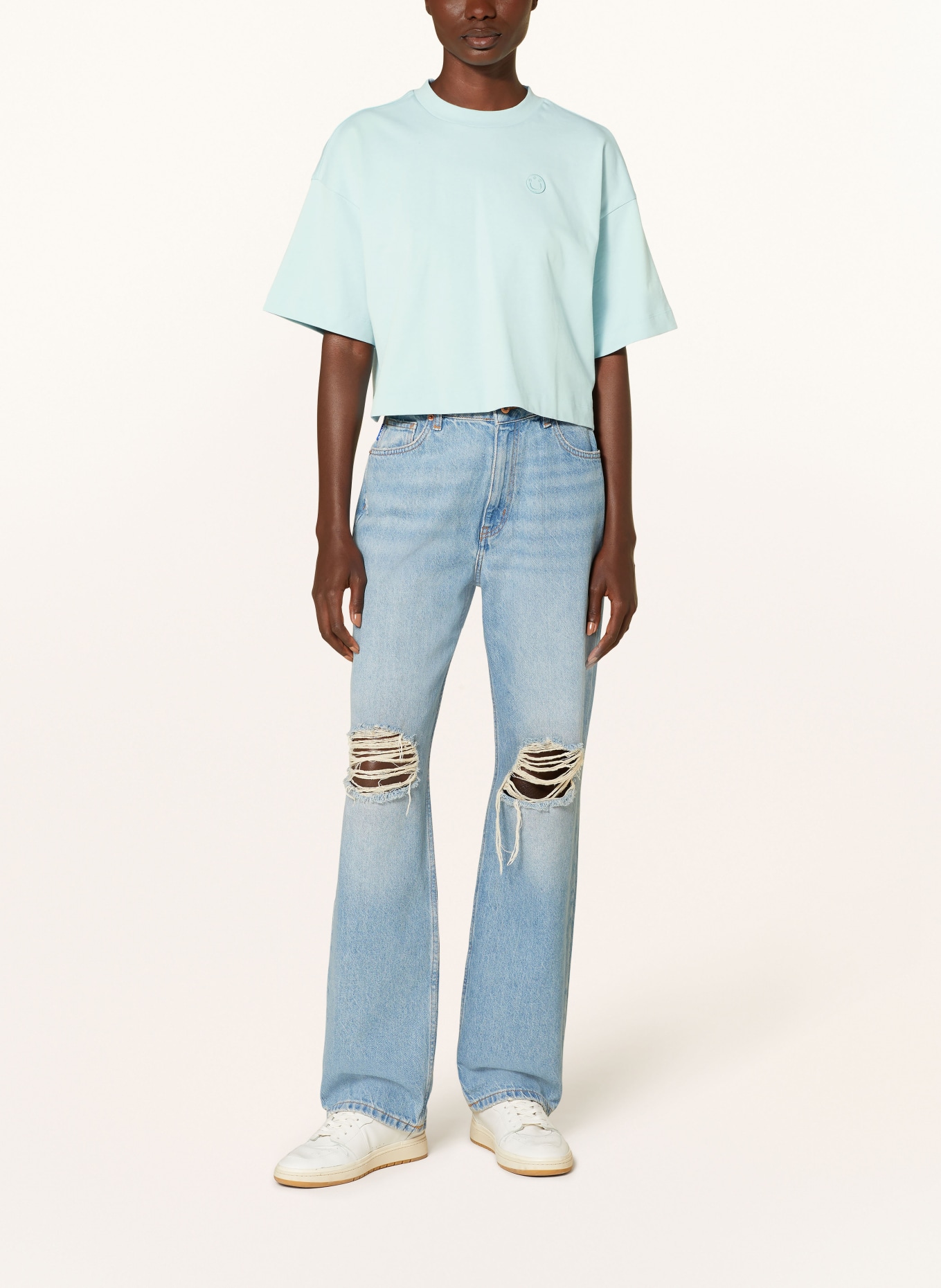 HUGO BLUE Cropped shirt, Color: TURQUOISE (Image 2)