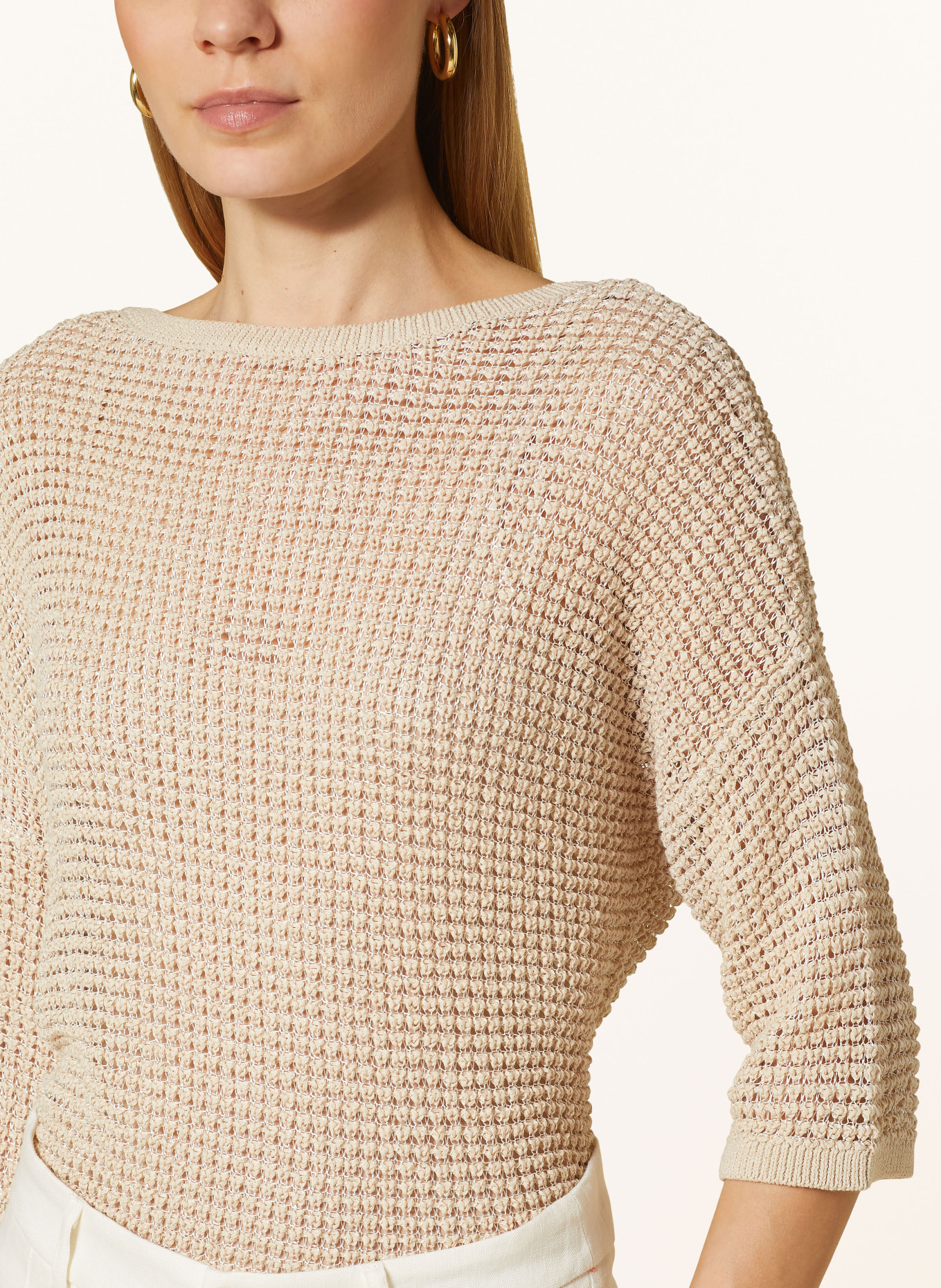 s.Oliver BLACK LABEL Sweater with 3/4 sleeves, Color: LIGHT BROWN (Image 4)