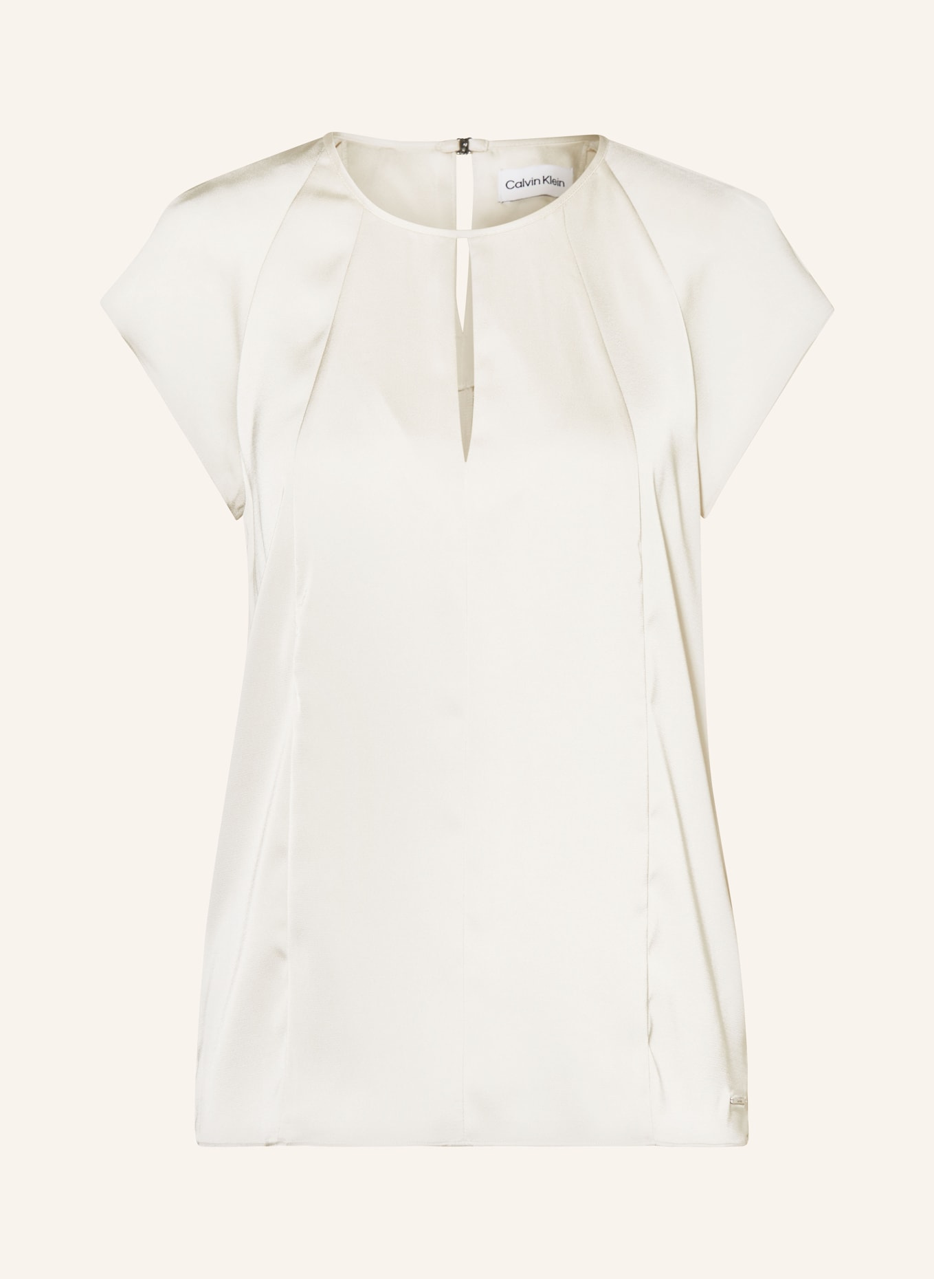 Calvin Klein Blouse top in satin, Color: WHITE/ ECRU (Image 1)