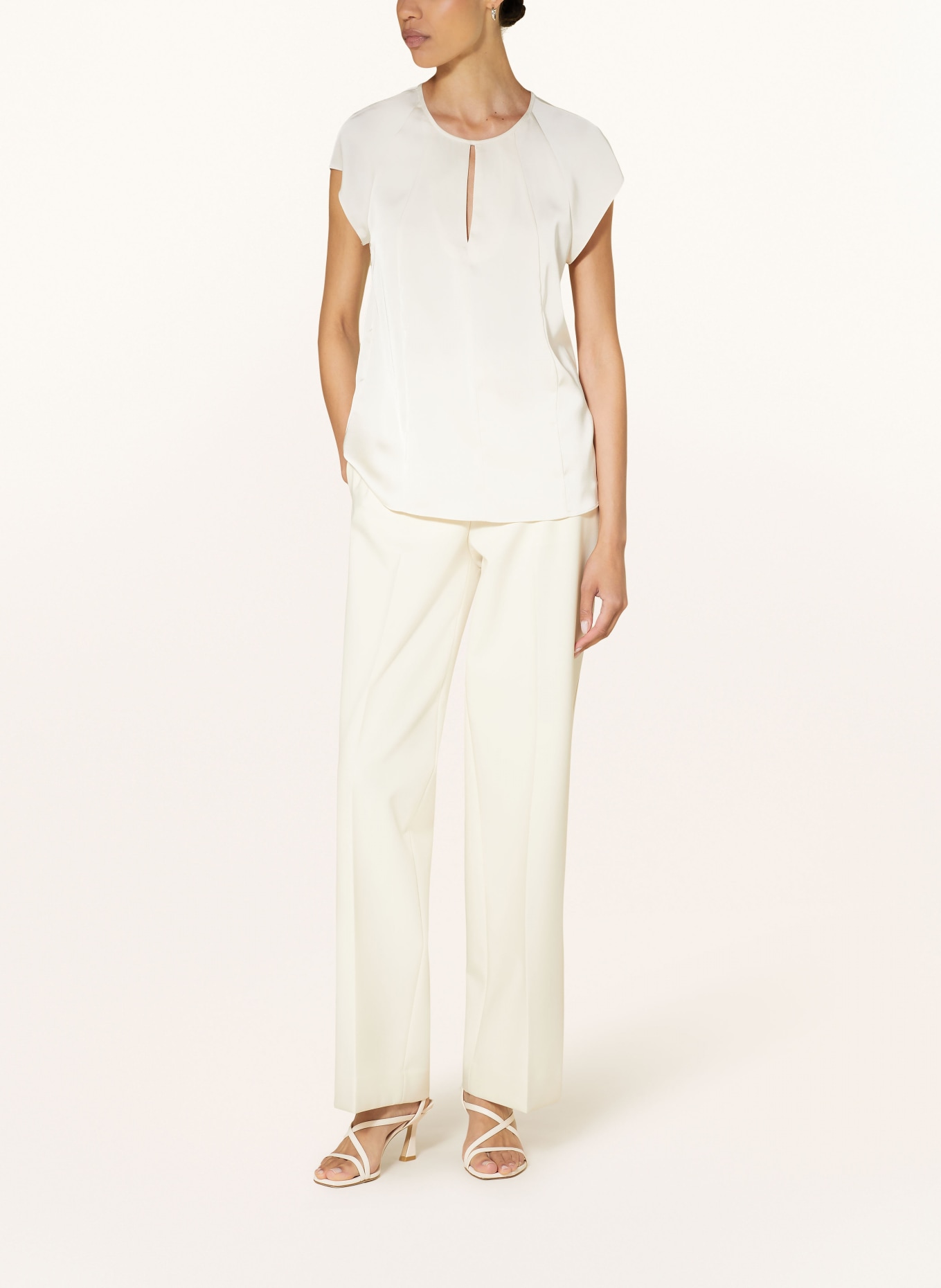 Calvin Klein Blouse top in satin, Color: WHITE/ ECRU (Image 2)