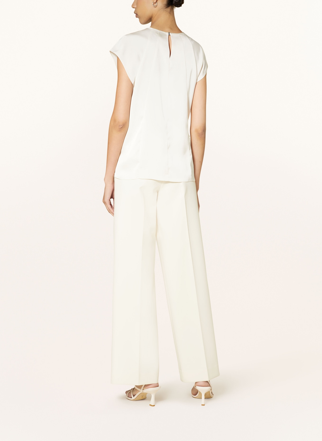 Calvin Klein Blouse top in satin, Color: WHITE/ ECRU (Image 3)