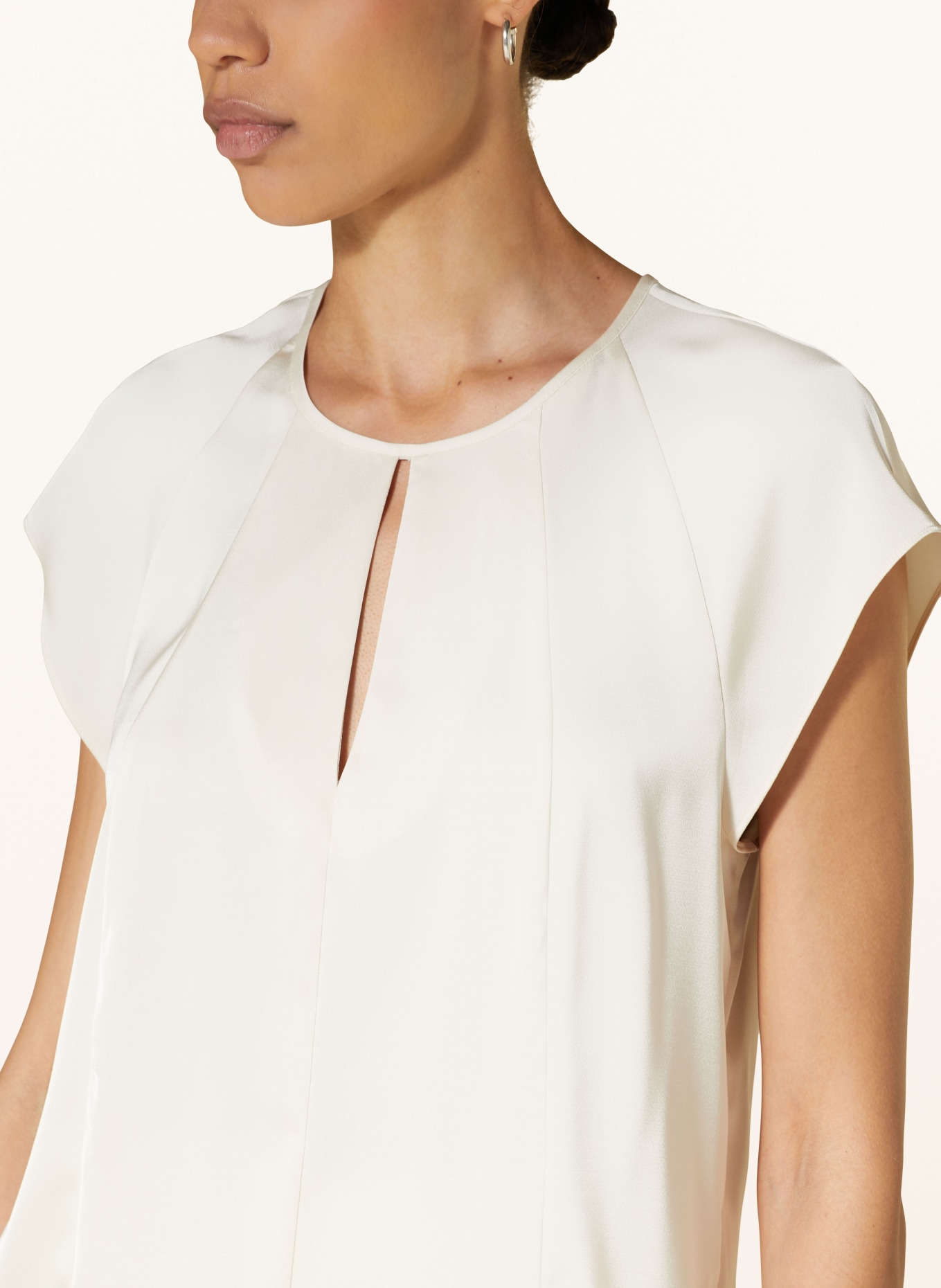 Calvin Klein Blouse top in satin, Color: WHITE/ ECRU (Image 4)