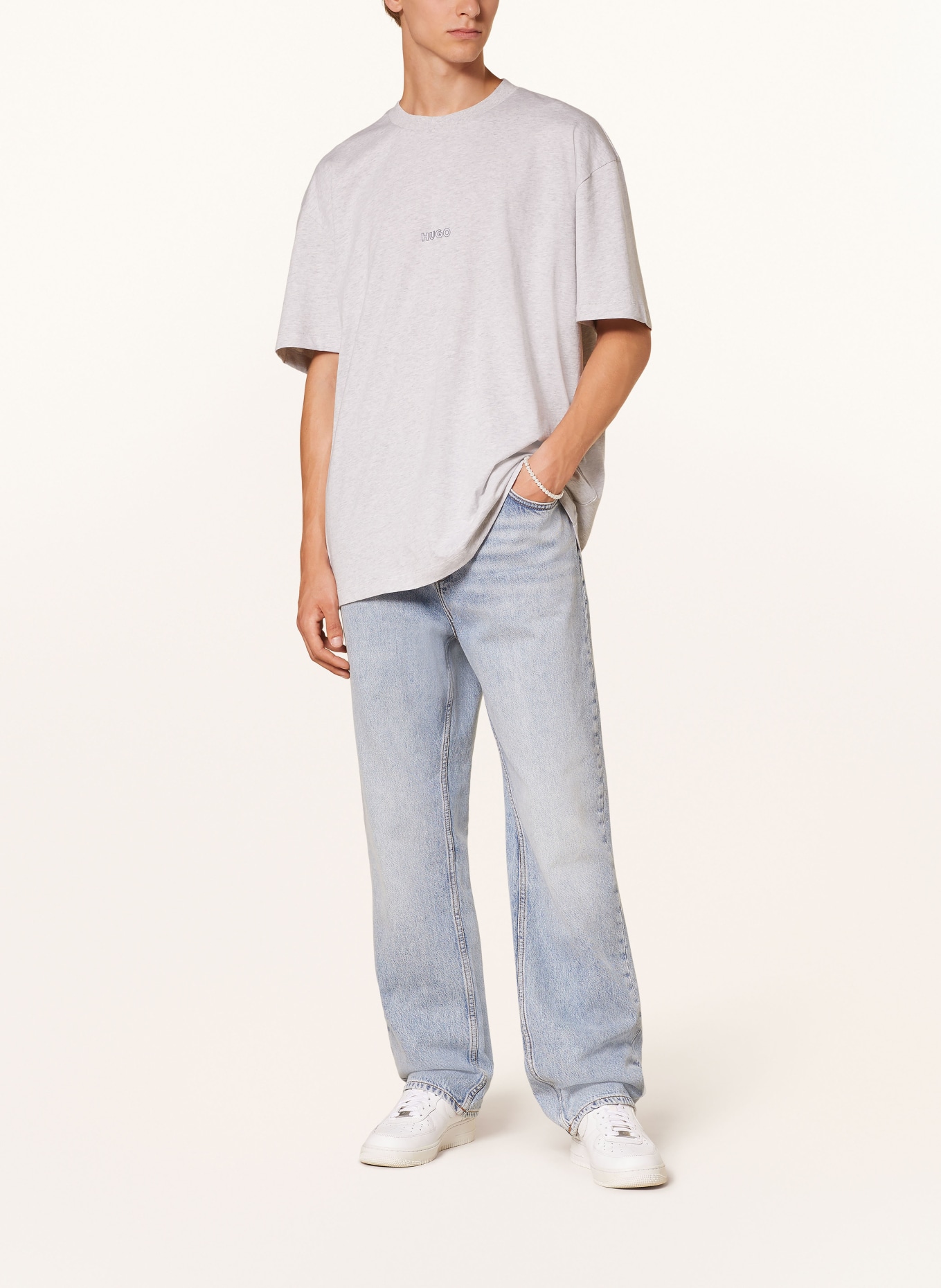 HUGO T-Shirt NOUVERES: HELLGRAU