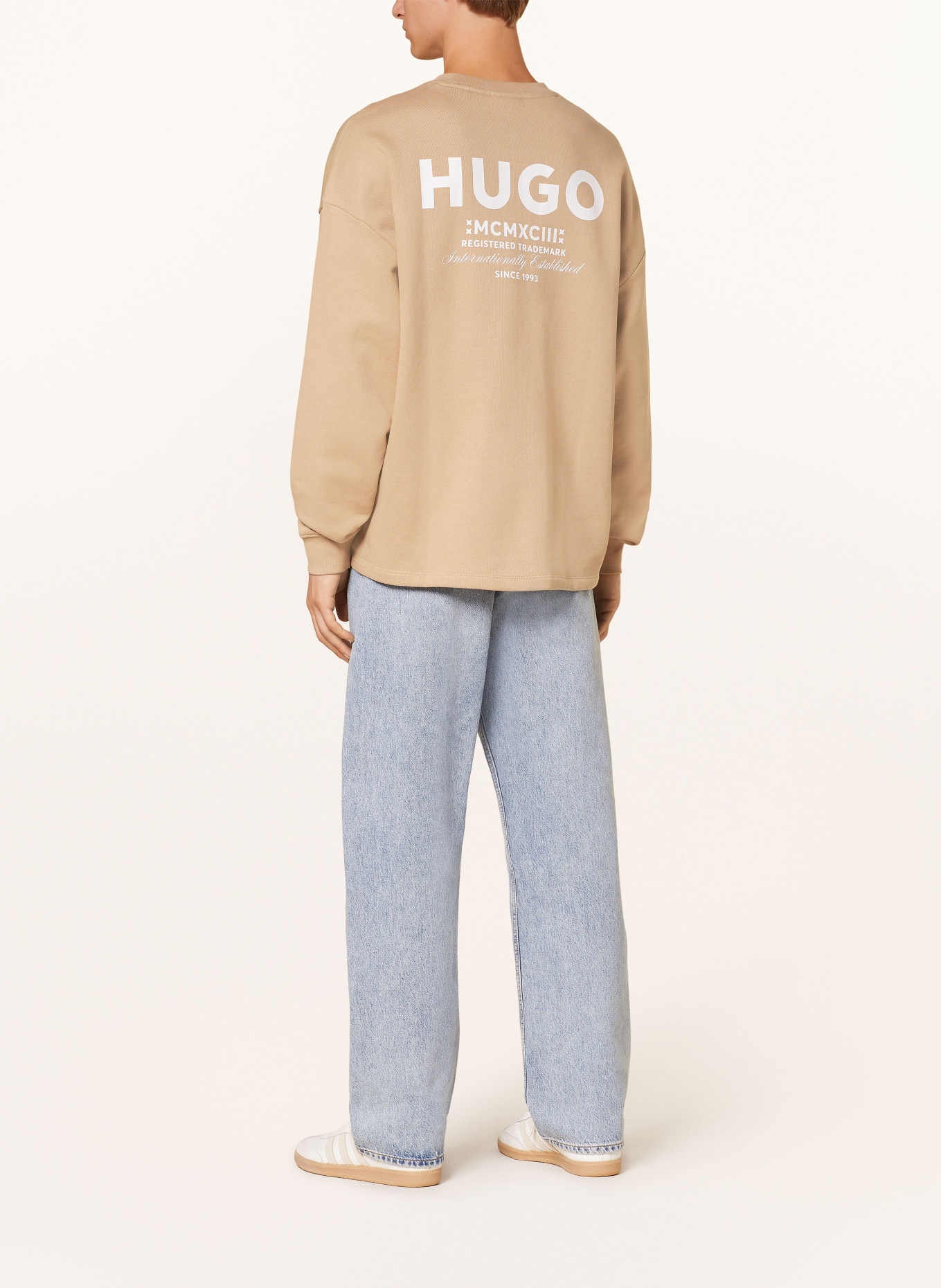 HUGO BLUE sweatshirt heart NAVIU, Farbe: BEIGE/ WEISS (Bild 2)