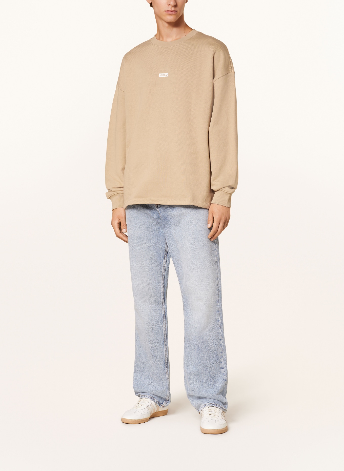 HUGO BLUE sweatshirt heart NAVIU, Farbe: BEIGE/ WEISS (Bild 3)