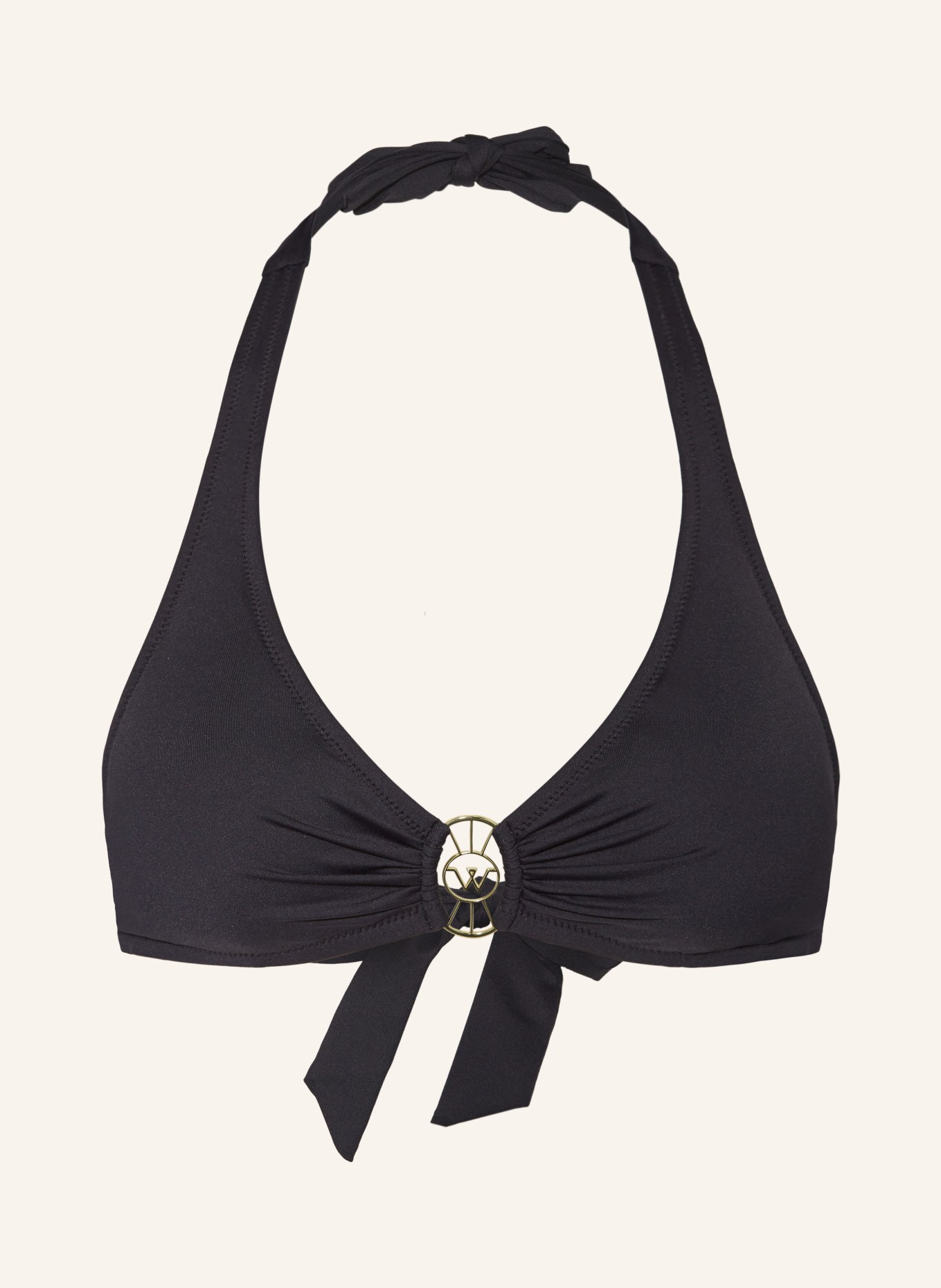 watercult Halter neck bikini top THE ESSENTIALS, Color: BLACK (Image 1)