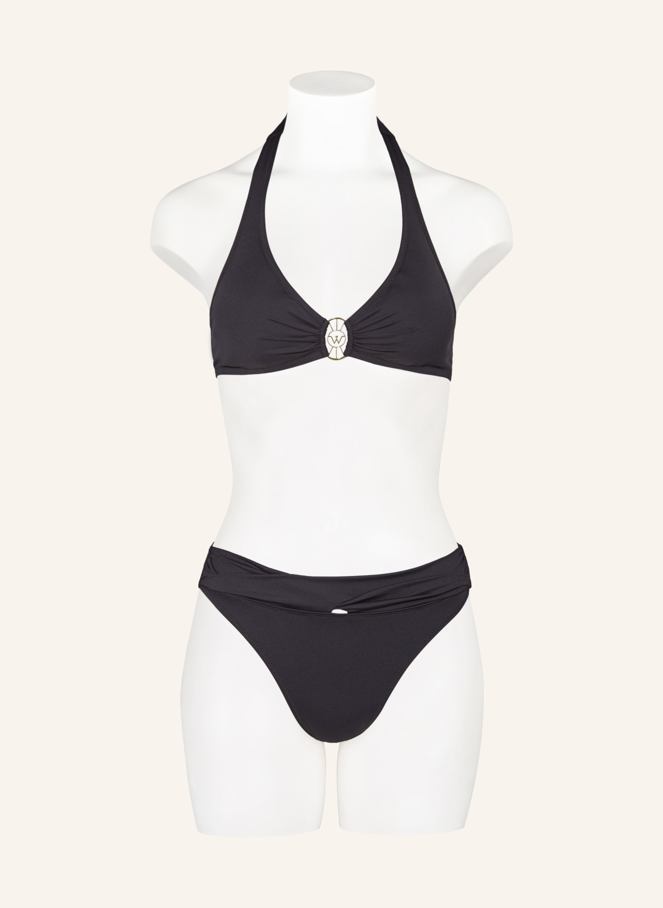 watercult Halter neck bikini top THE ESSENTIALS, Color: BLACK (Image 2)