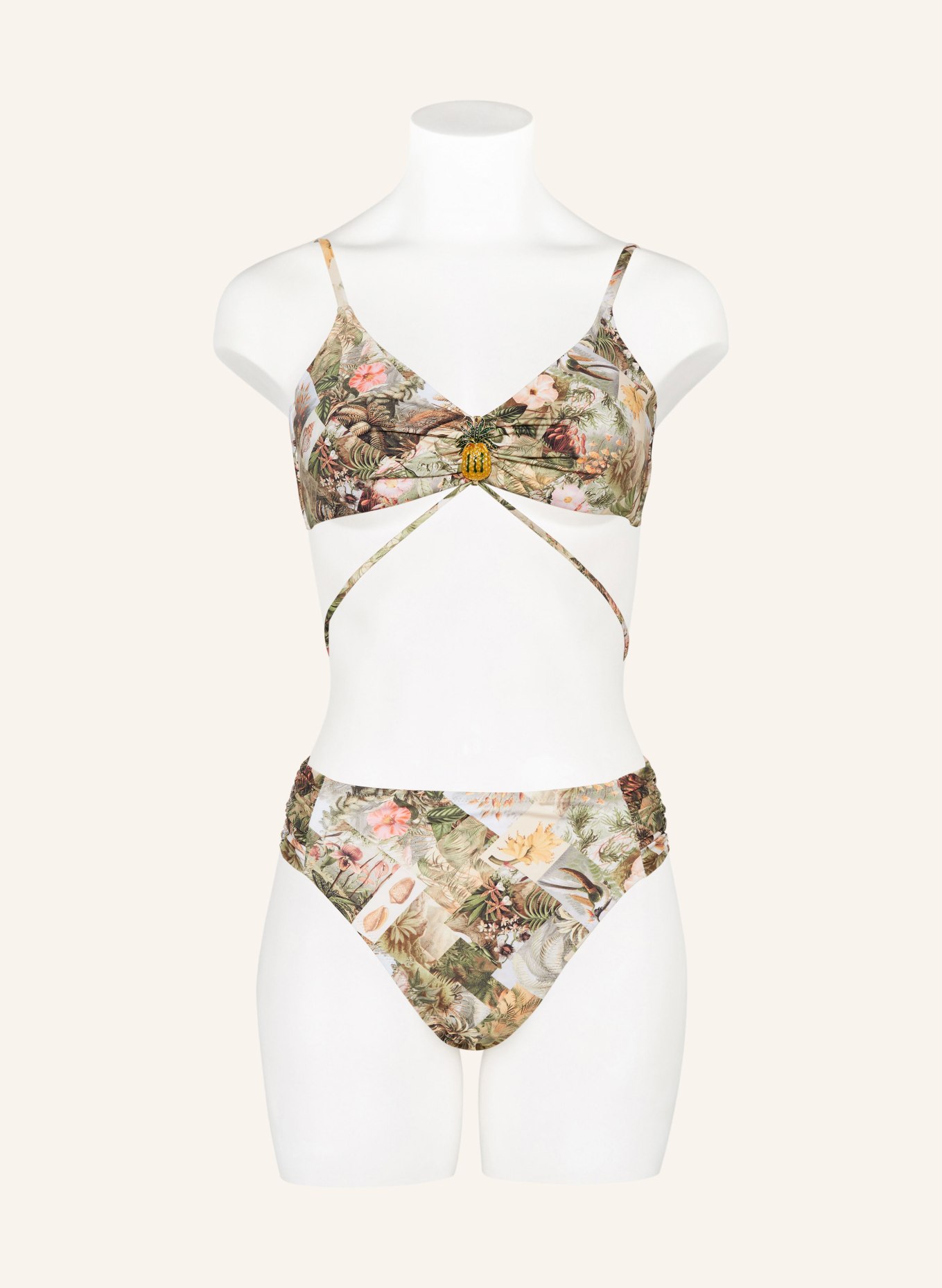 watercult Bralette-Bikini-Top LUSH UTOPIA, Farbe: GRÜN/ DUNKELGELB/ ROSA (Bild 5)