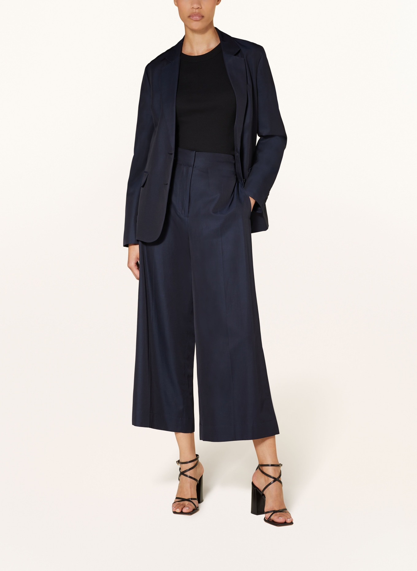 JOSEPH THURLOW culottes with silk, Color: DARK BLUE (Image 2)