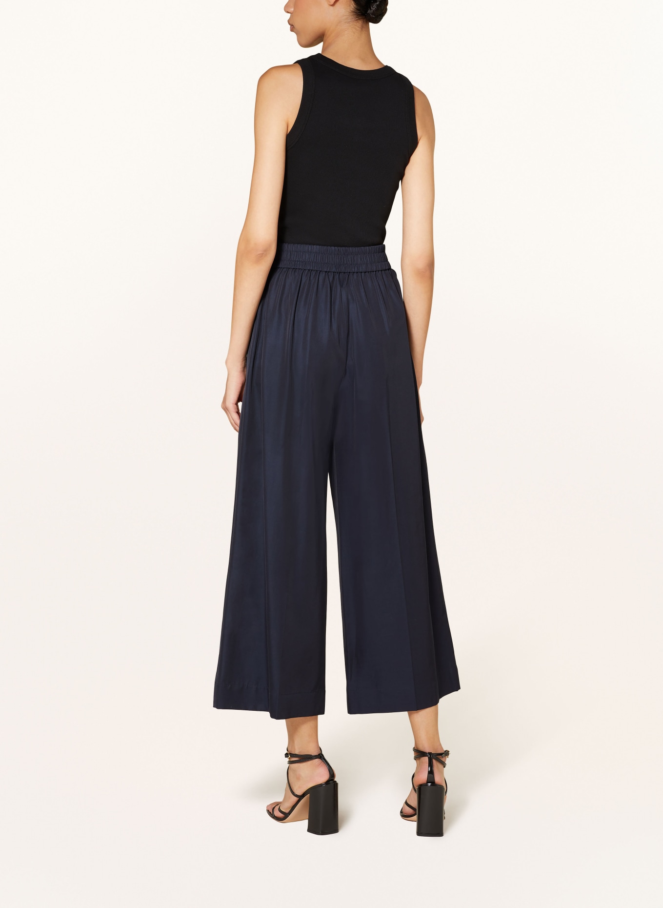 JOSEPH THURLOW culottes with silk, Color: DARK BLUE (Image 3)