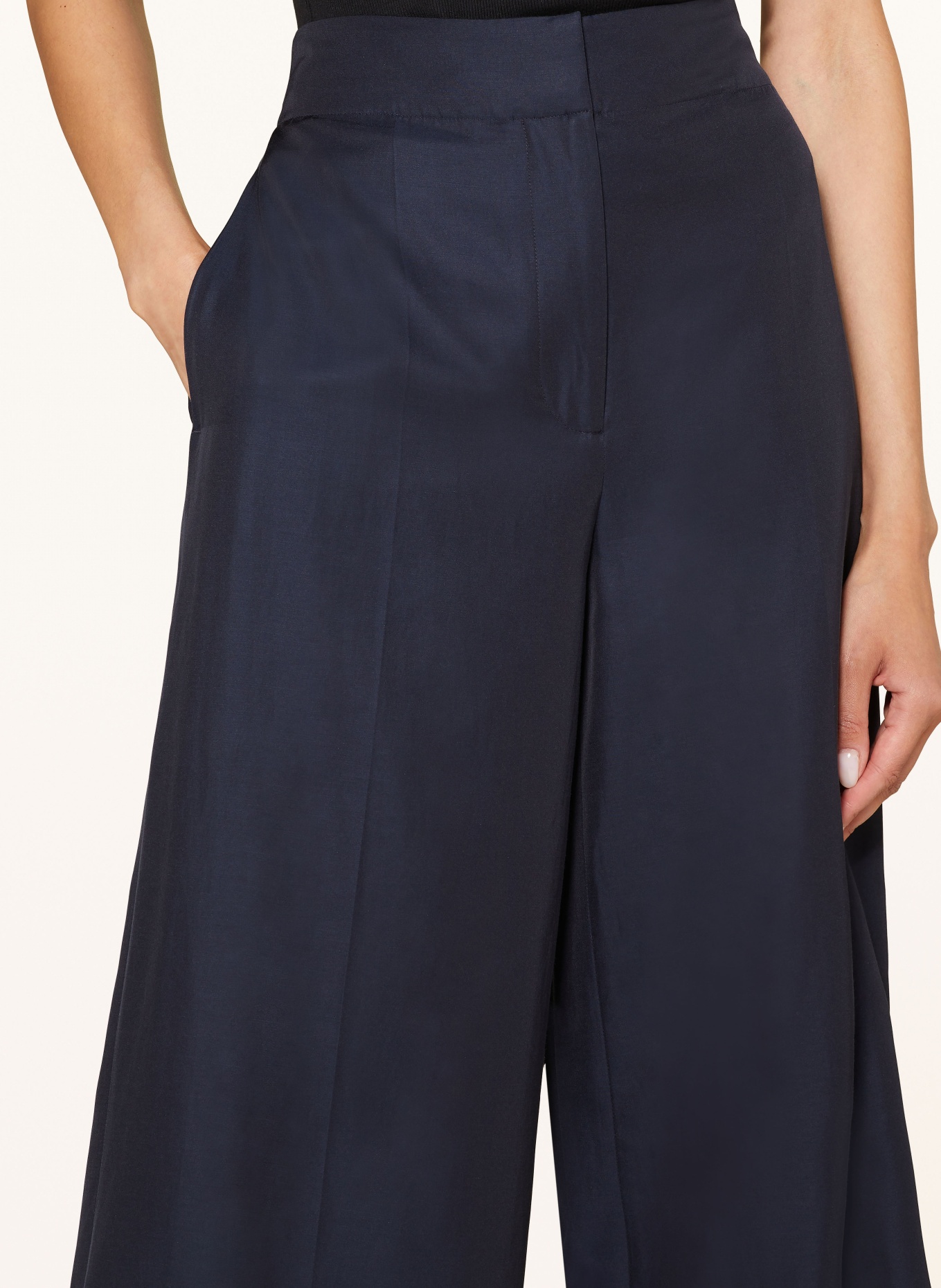 JOSEPH THURLOW culottes with silk, Color: DARK BLUE (Image 5)