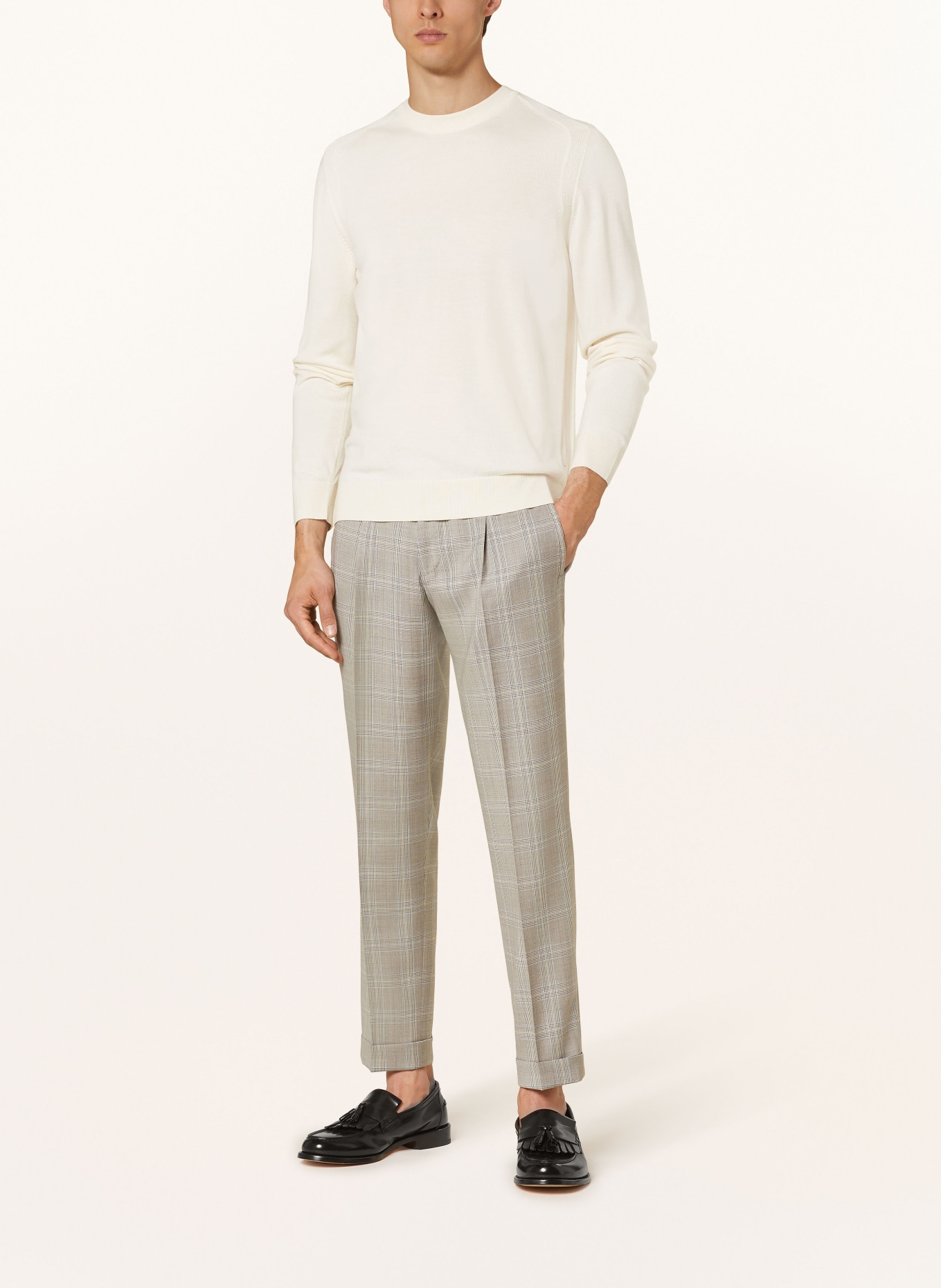 BOSS Pullover OVERO mit Seide und Cashmere, Farbe: CREME (Bild 2)