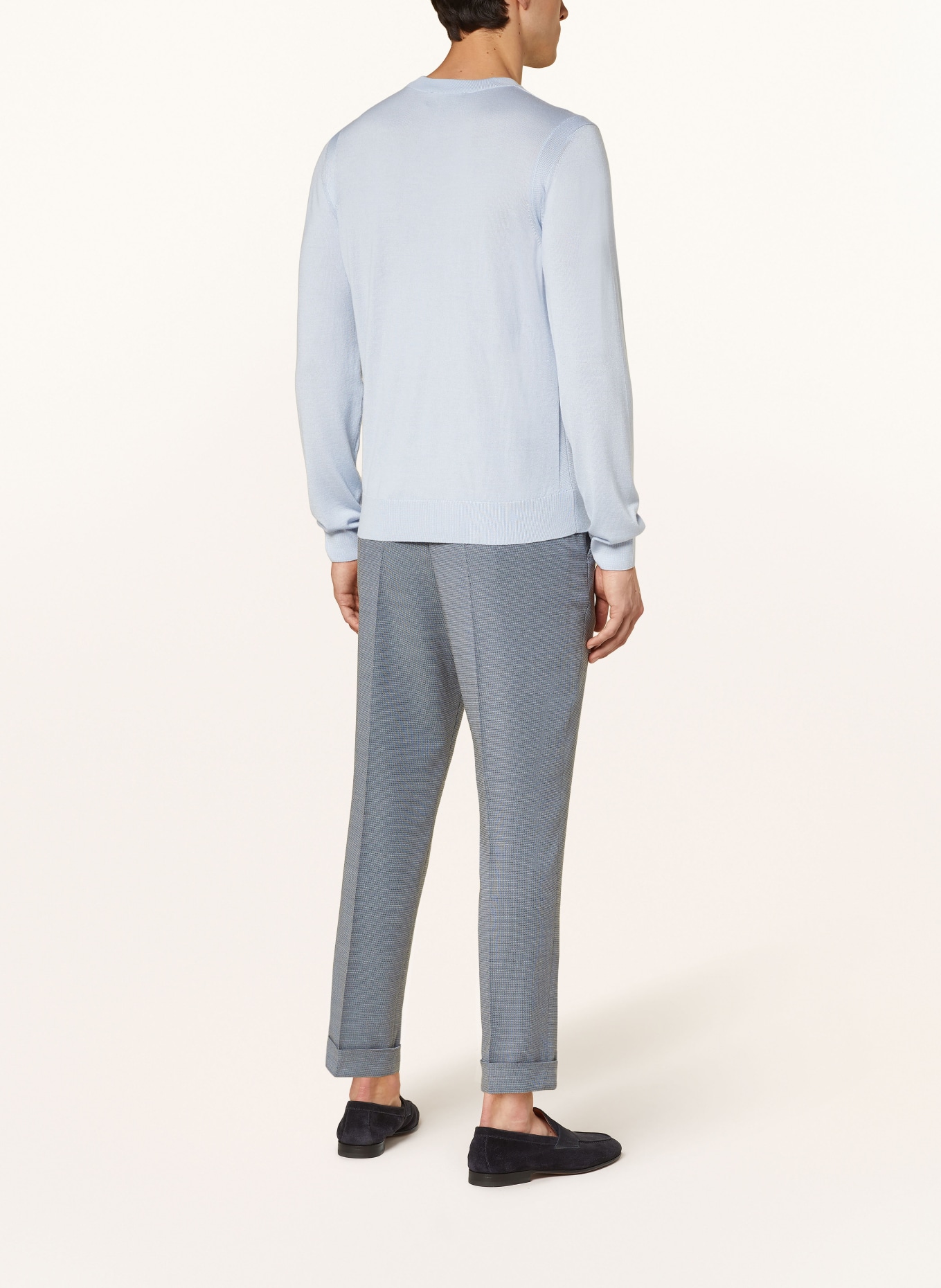 BOSS Pullover OVERO mit Seide und Cashmere, Farbe: HELLBLAU (Bild 3)