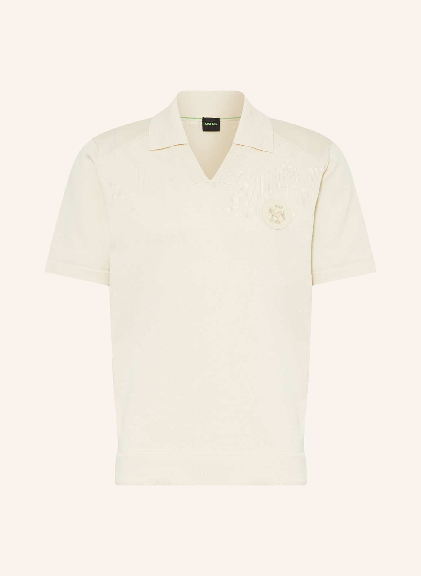 BOSS Knitted polo shirt VOLLI, Color: CREAM (Image 1)