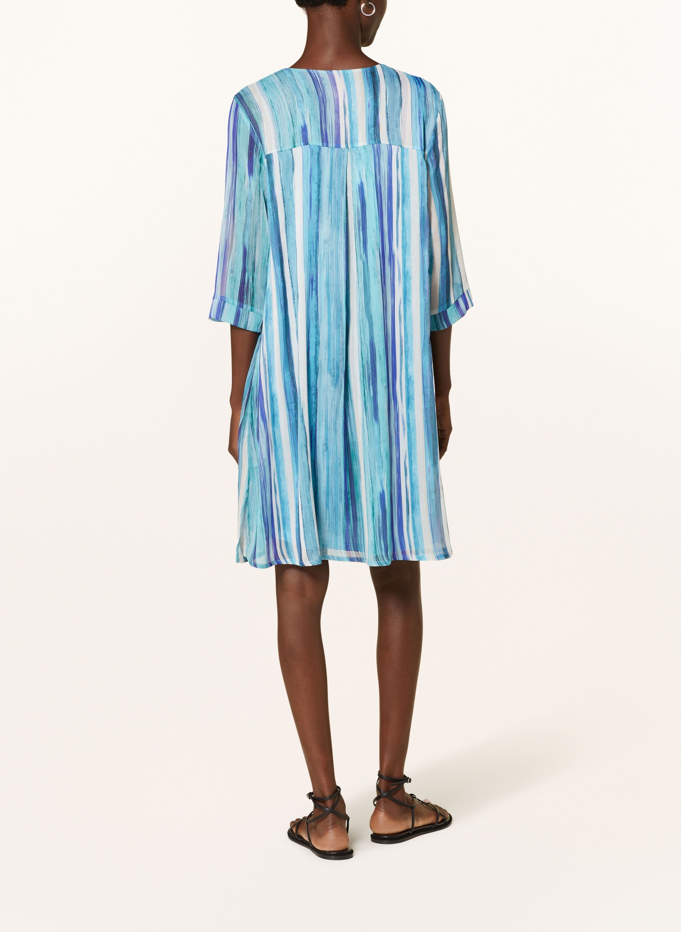 FrogBox Kleid mit 3/4-Arm: HELLGRAU / BLAU / HELLBLAU