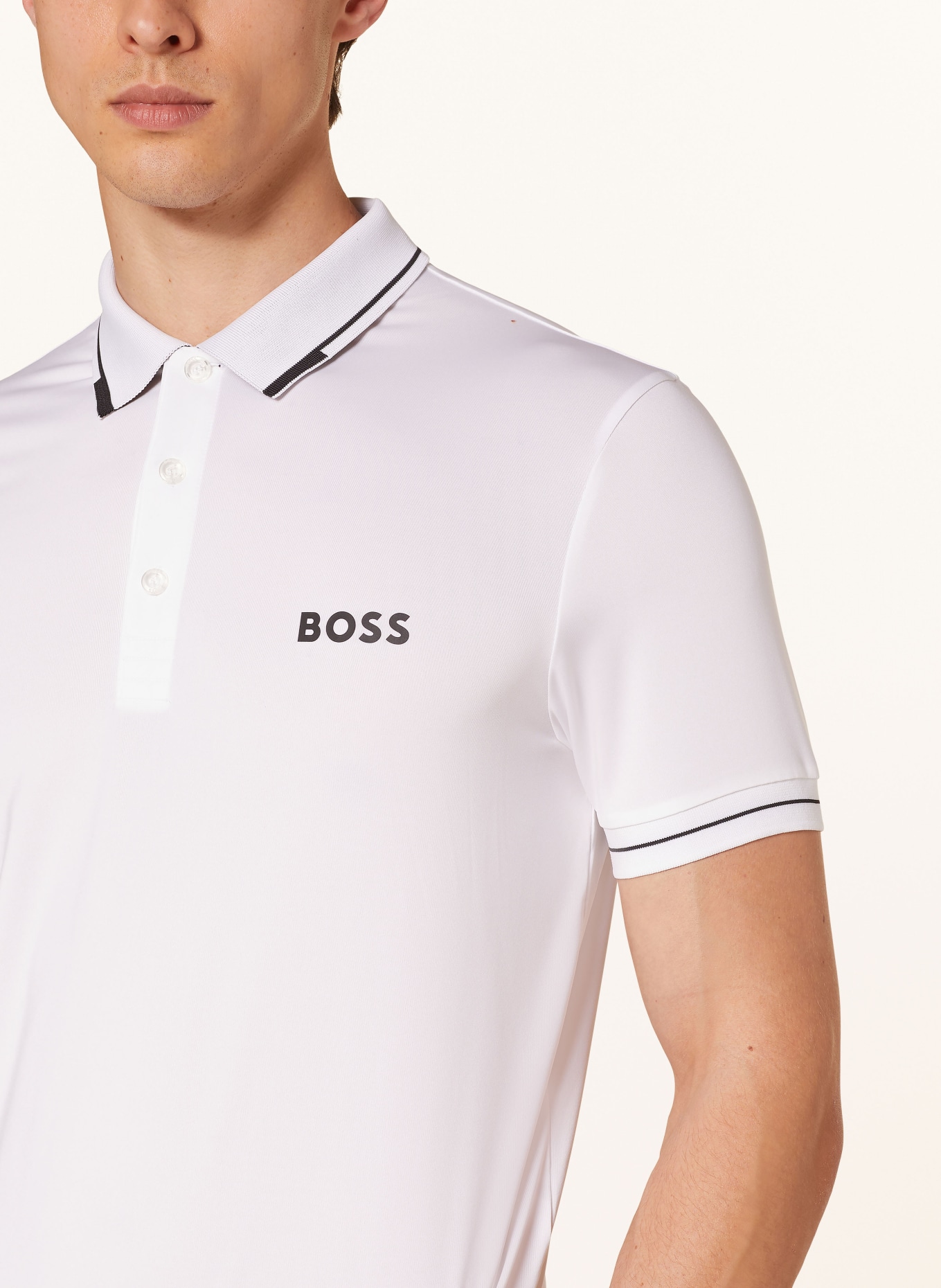 BOSS Functional polo shirt PAUL PRO slim fit, Color: WHITE (Image 4)