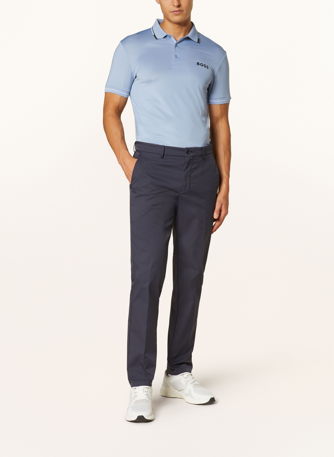 BOSS Functional polo shirt PAUL PRO slim fit, Color: LIGHT BLUE (Image 2)