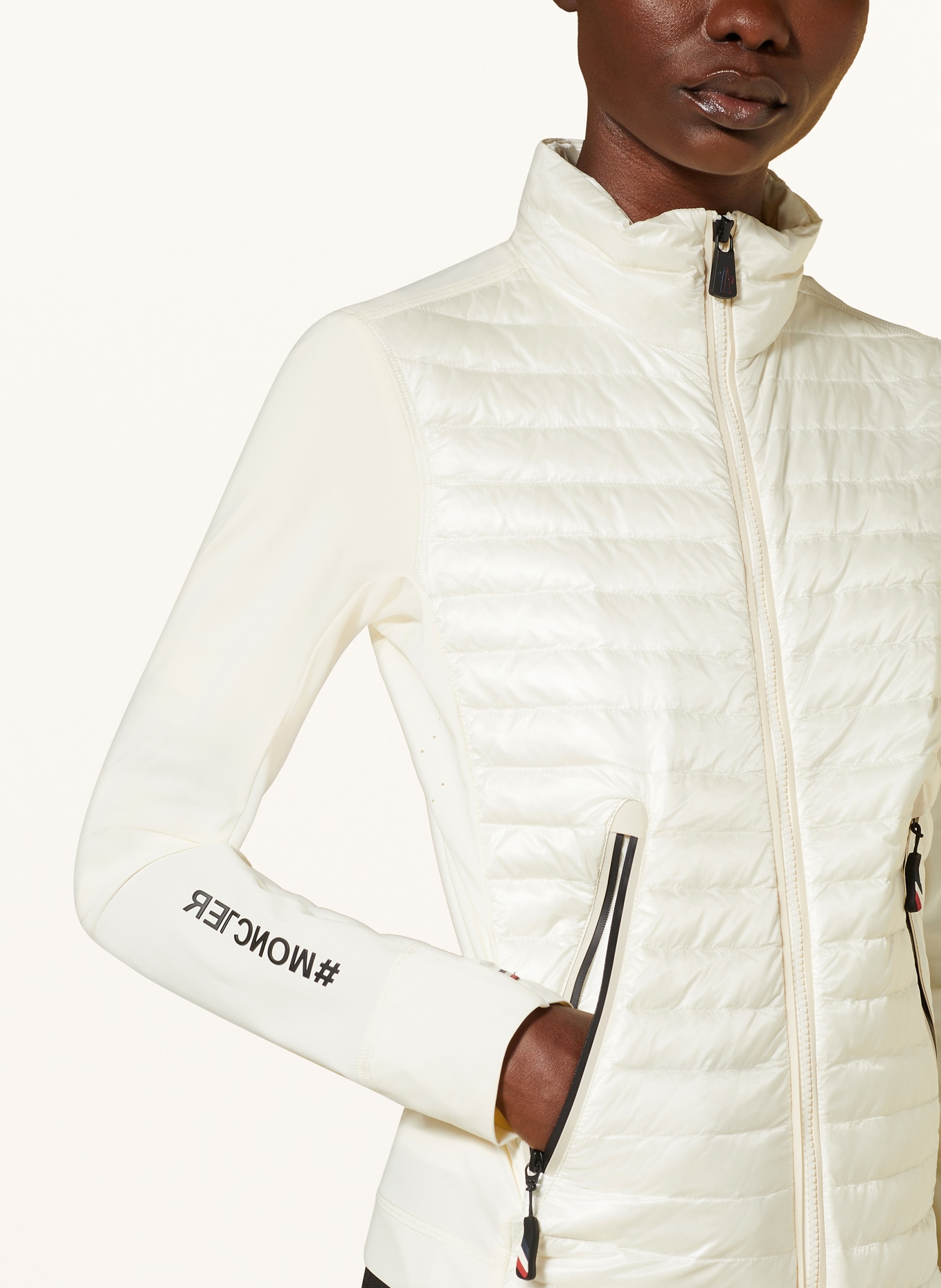 MONCLER GRENOBLE Down jacket in mixed materials, Color: ECRU (Image 4)