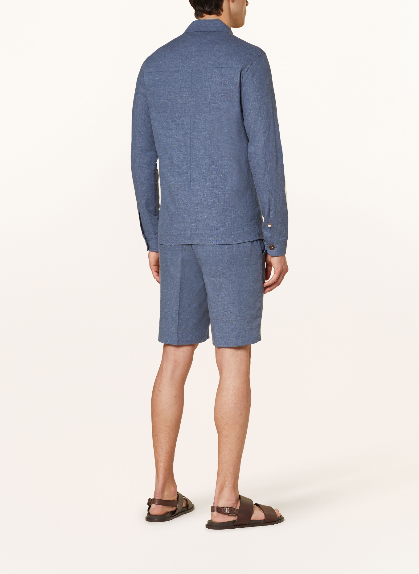 MOS MOSH Gallery Overshirt MMGMILO with linen, Color: BLUE (Image 3)