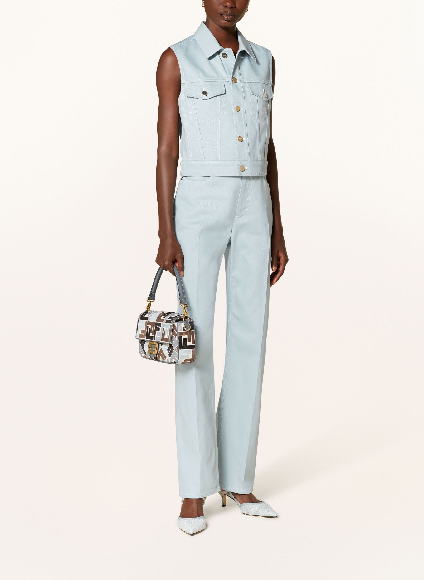FENDI Straight Jeans: F08S8 PALE BLUE
