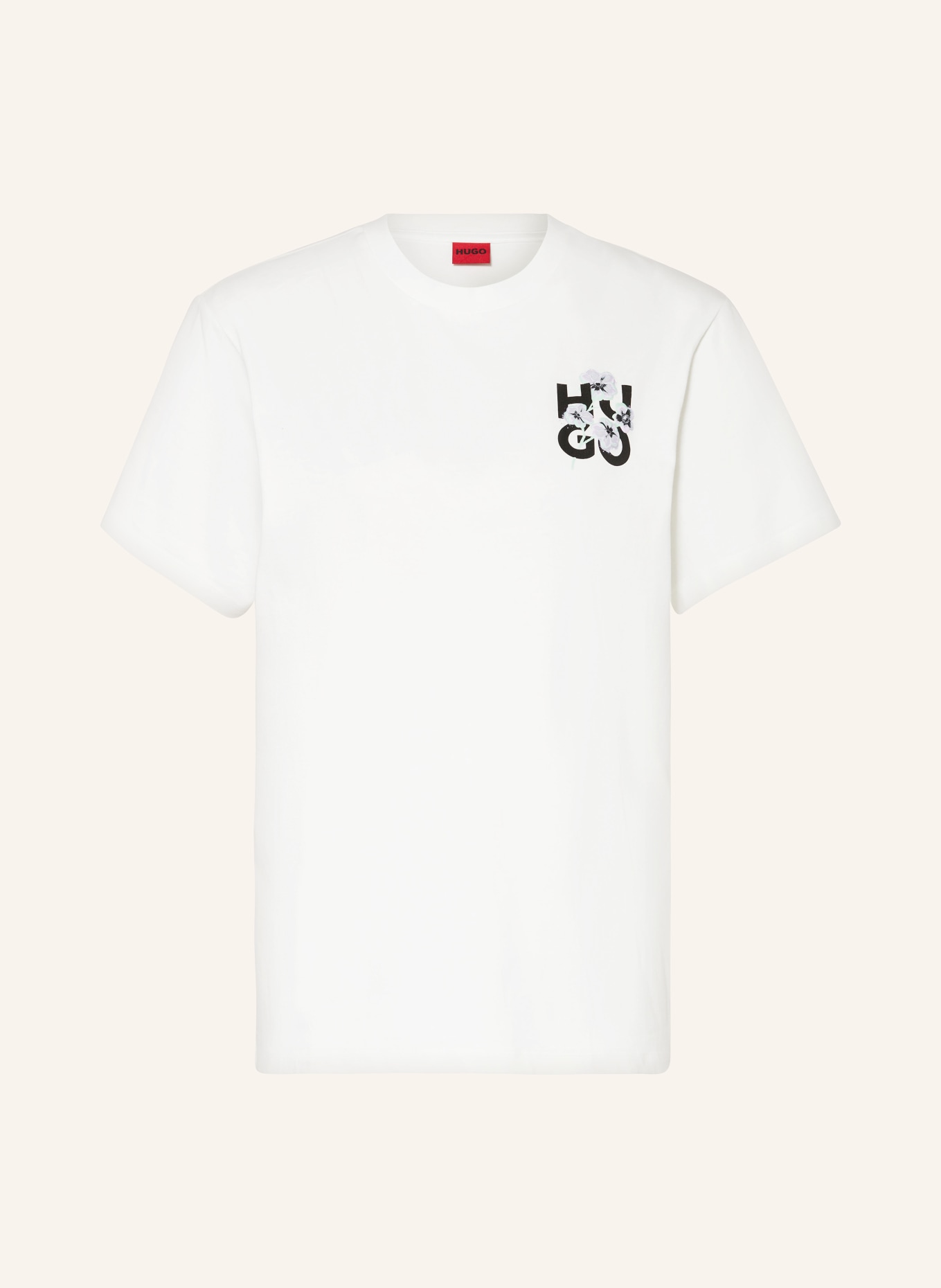 HUGO T-shirt VINTAGE, Kolor: BIAŁY/ CZARNY/ JASNOFIOLETOWY (Obrazek 1)