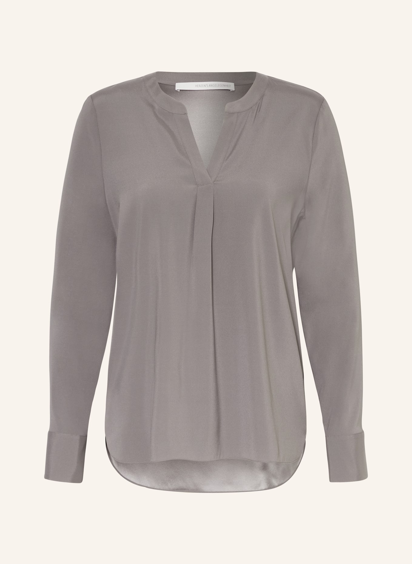 HERZEN'S ANGELEGENHEIT Shirt blouse in silk, Color: TAUPE (Image 1)