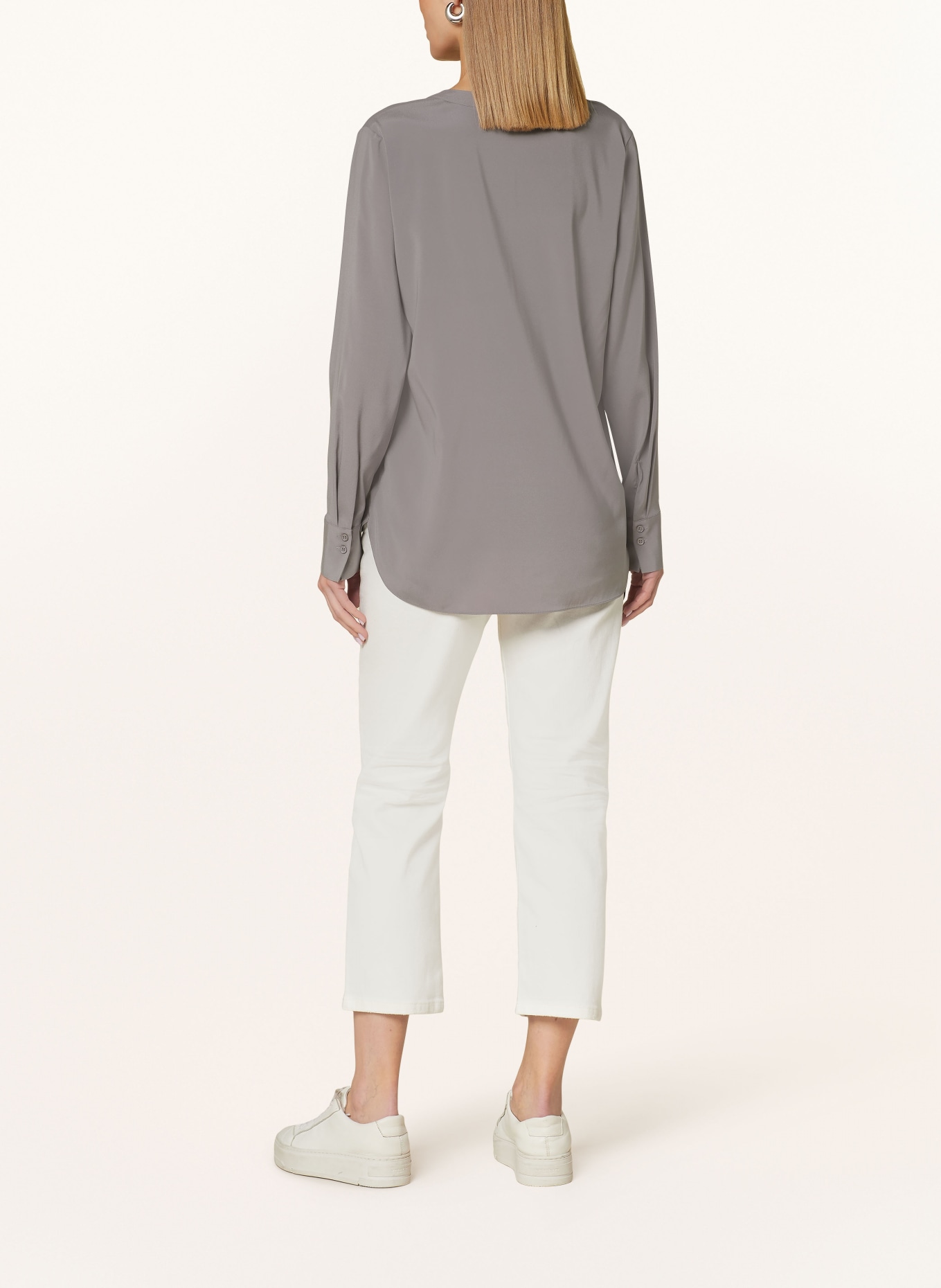 HERZEN'S ANGELEGENHEIT Shirt blouse in silk, Color: TAUPE (Image 3)