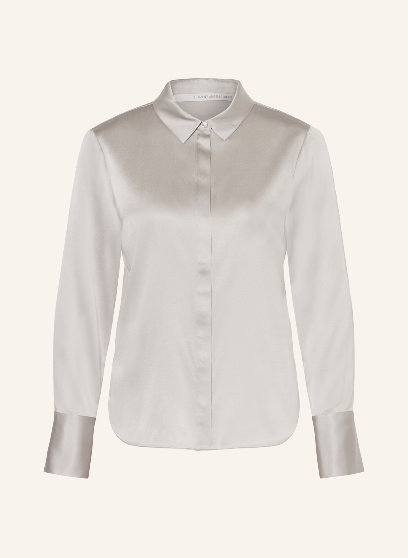 HERZEN'S ANGELEGENHEIT Shirt blouse in silk, Color: LIGHT GRAY (Image 1)