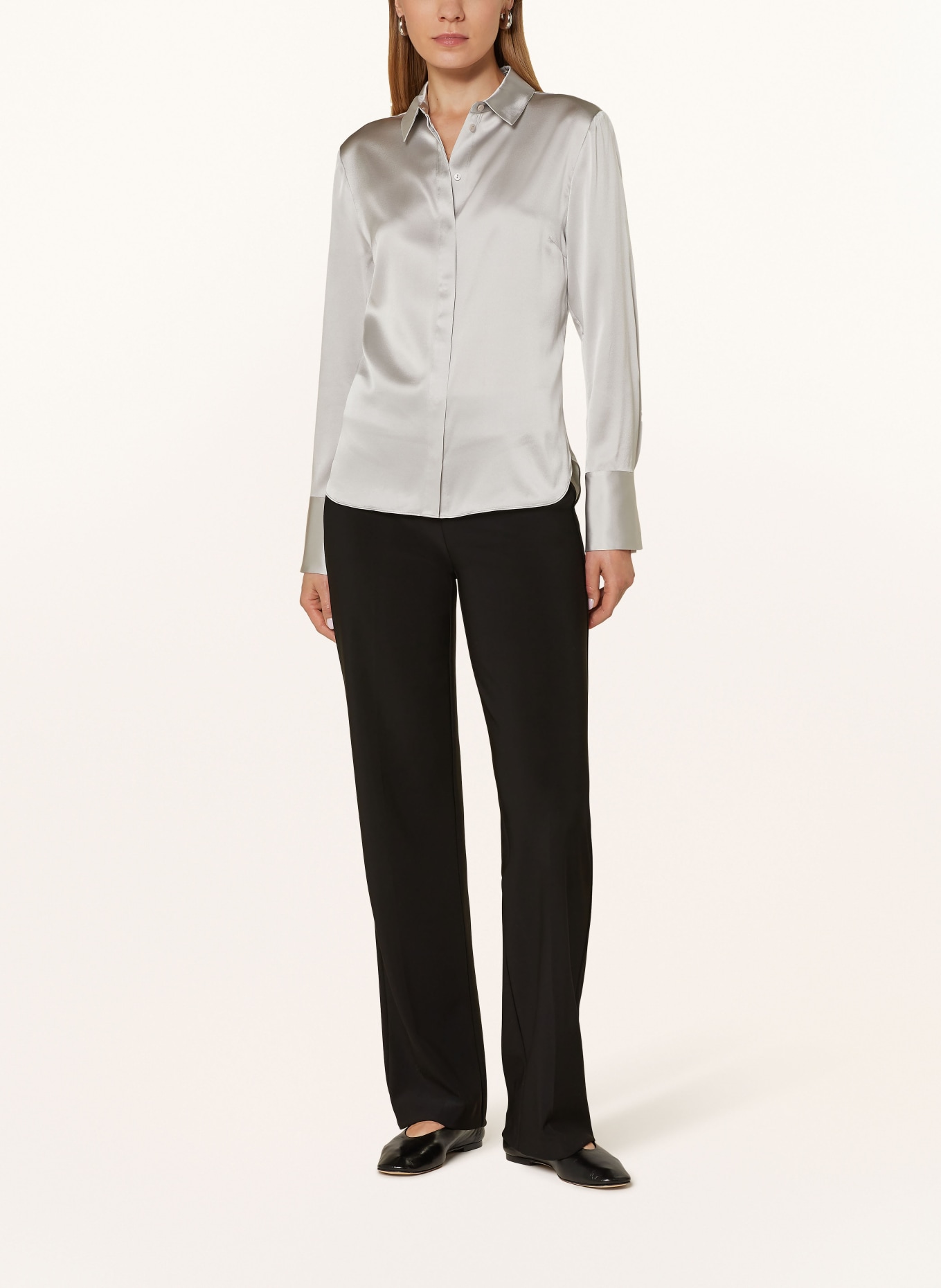 HERZEN'S ANGELEGENHEIT Shirt blouse in silk, Color: LIGHT GRAY (Image 2)