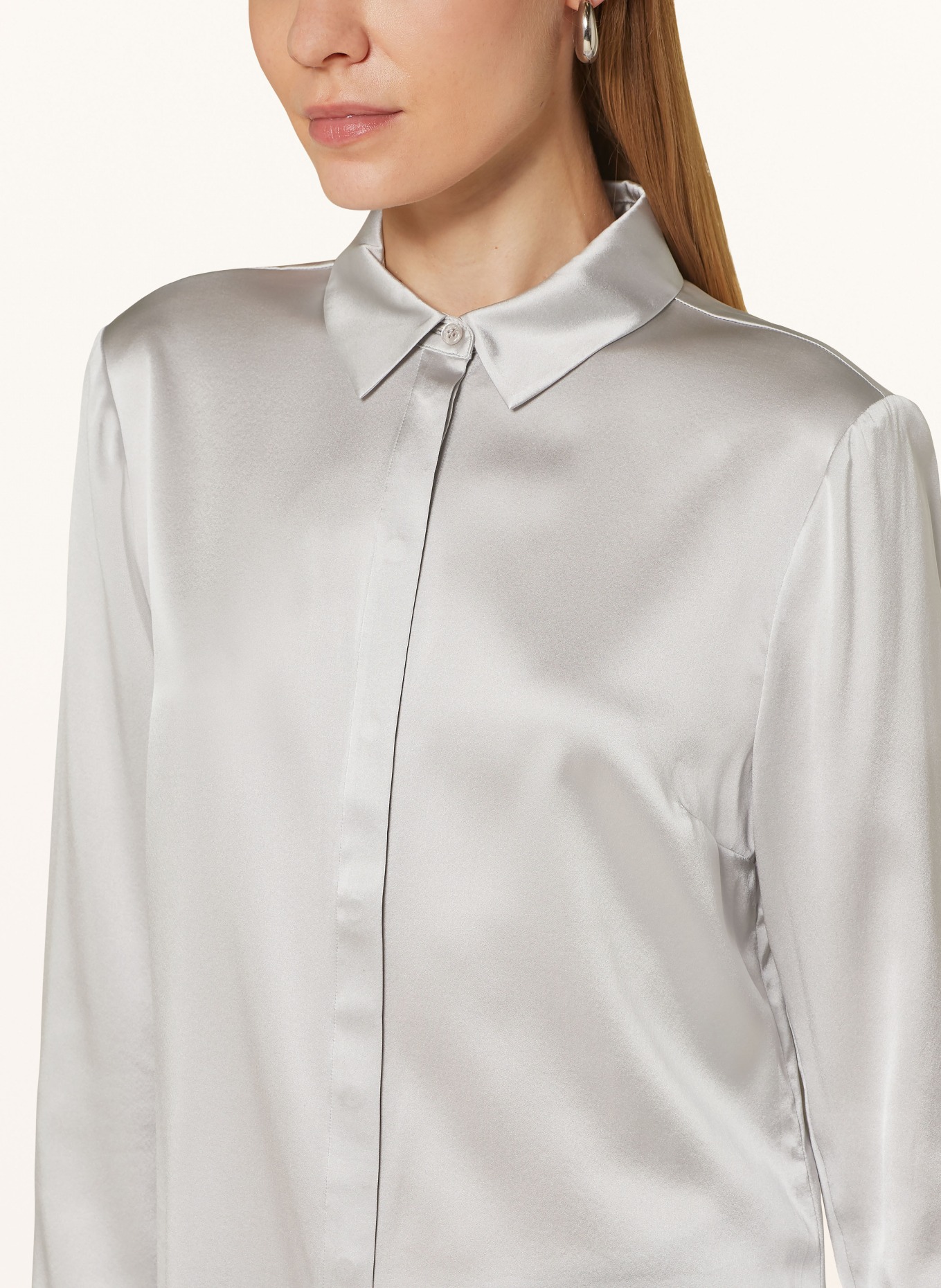 HERZEN'S ANGELEGENHEIT Shirt blouse in silk, Color: LIGHT GRAY (Image 4)