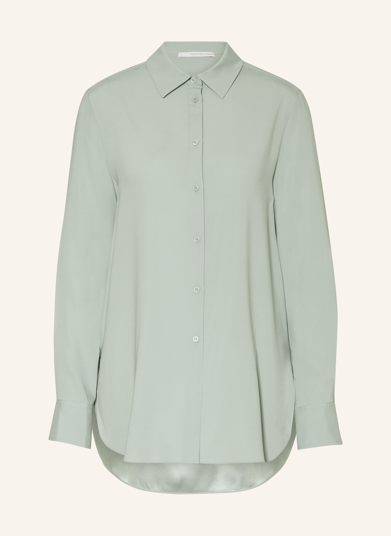HERZEN'S ANGELEGENHEIT Shirt blouse in silk, Color: LIGHT GREEN (Image 1)