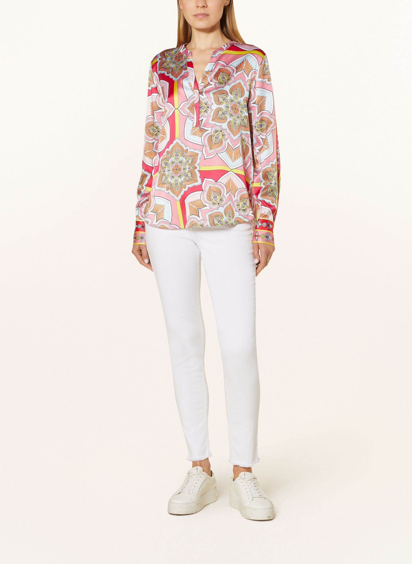 HERZEN'S ANGELEGENHEIT Shirt blouse in silk, Color: PINK/ TURQUOISE/ ORANGE (Image 2)