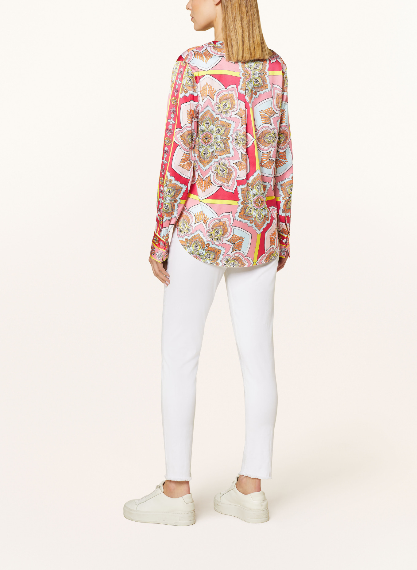 HERZEN'S ANGELEGENHEIT Shirt blouse in silk, Color: PINK/ TURQUOISE/ ORANGE (Image 3)