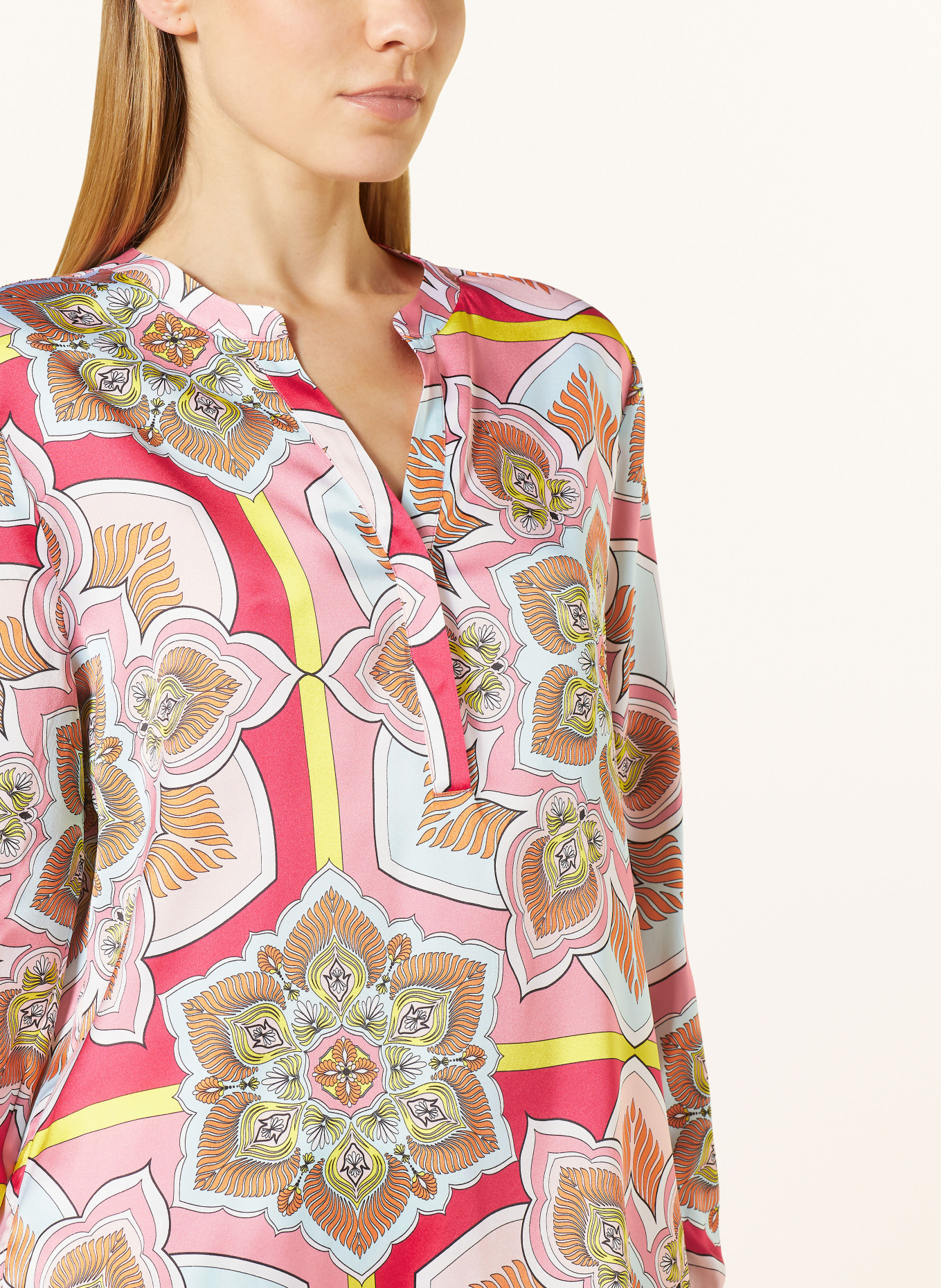 HERZEN'S ANGELEGENHEIT Shirt blouse in silk, Color: PINK/ TURQUOISE/ ORANGE (Image 4)