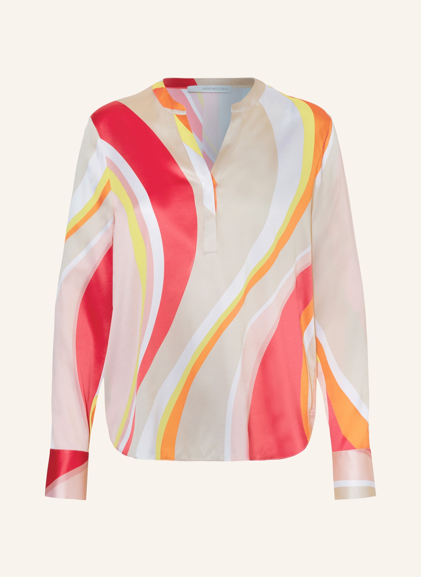 HERZEN'S ANGELEGENHEIT Shirt blouse in silk, Color: RED/ PINK/ WHITE (Image 1)