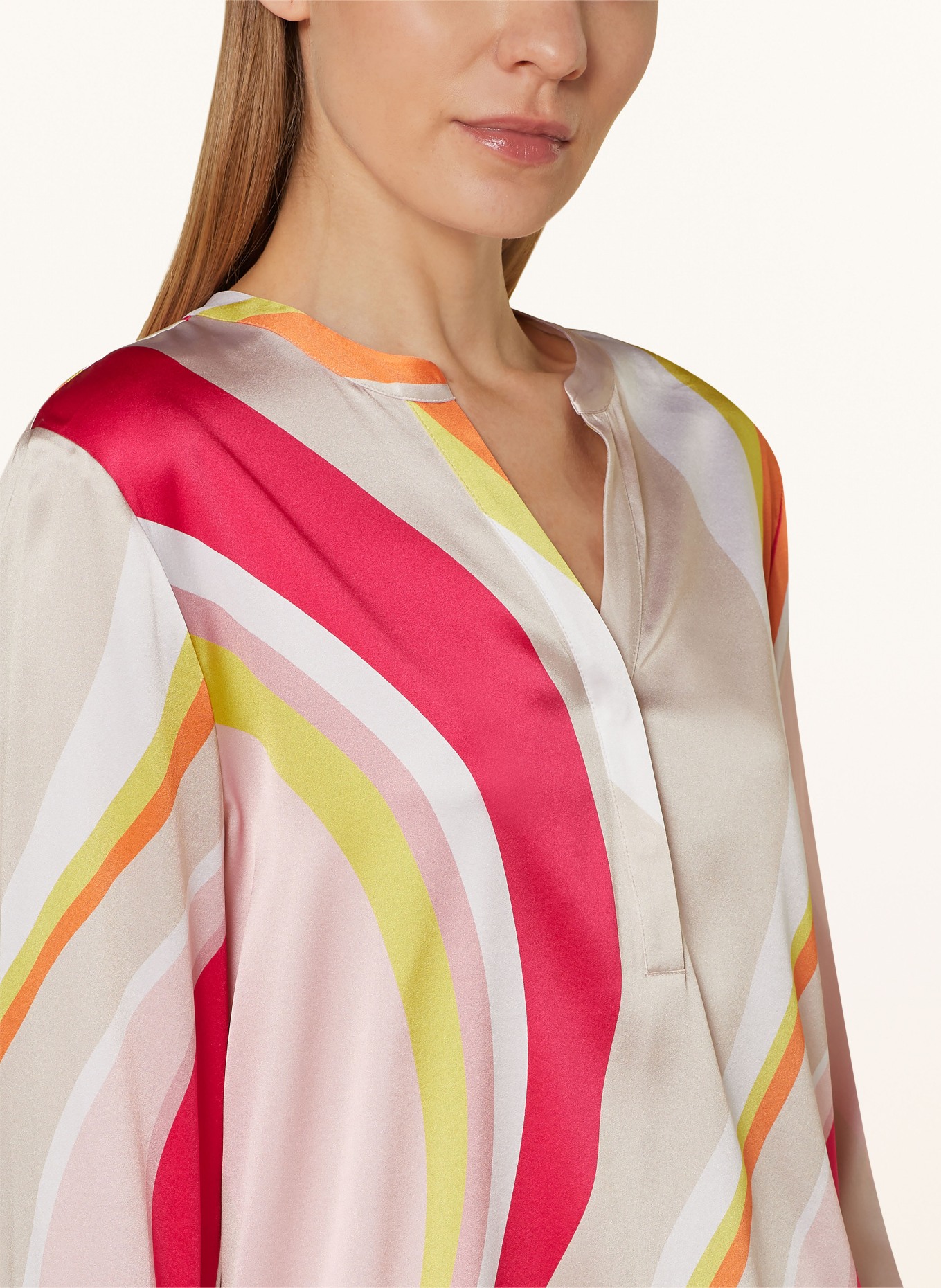 HERZEN'S ANGELEGENHEIT Shirt blouse in silk, Color: RED/ PINK/ WHITE (Image 4)