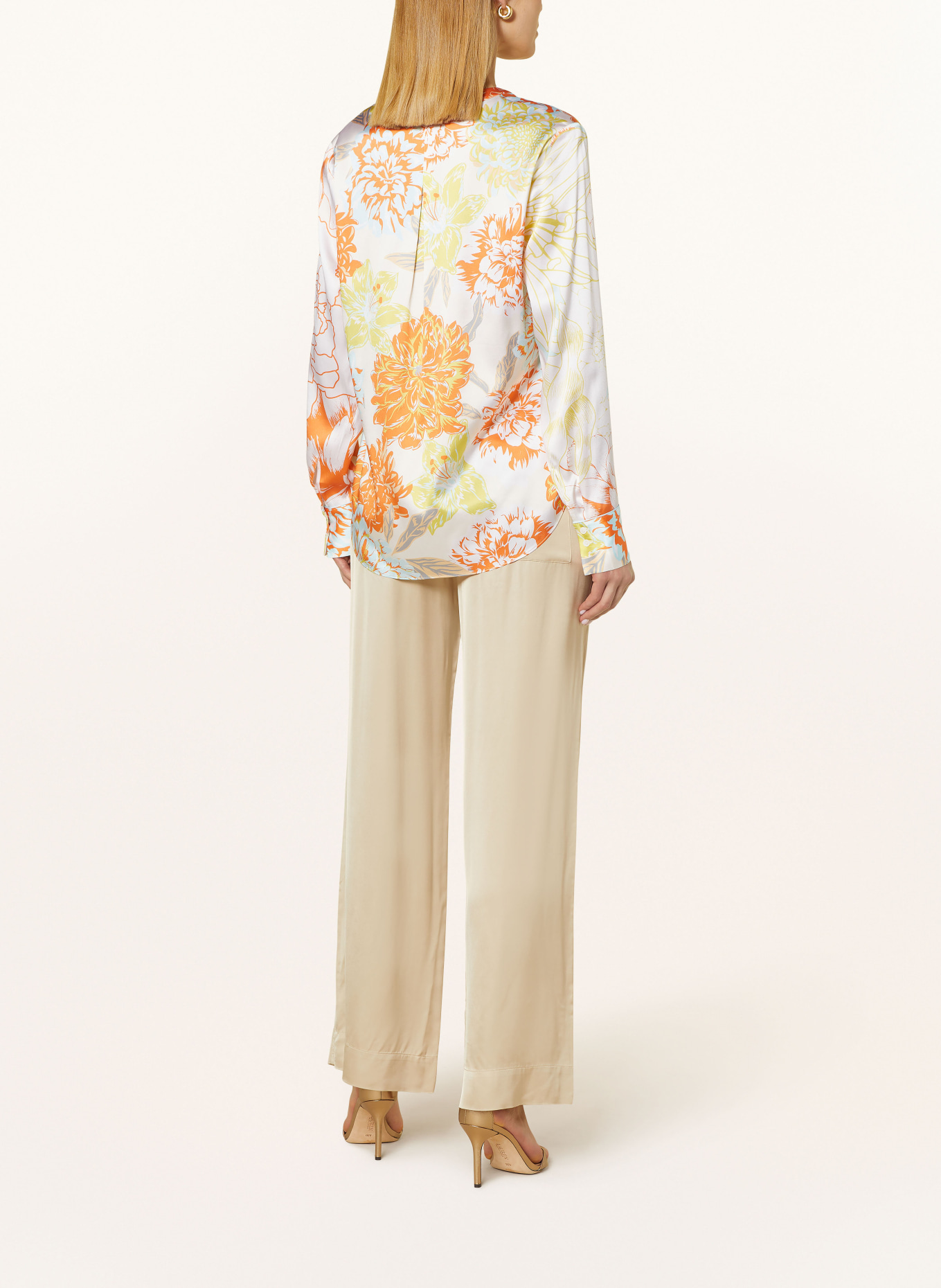 HERZEN'S ANGELEGENHEIT Shirt blouse in silk, Color: CREAM/ TURQUOISE/ ORANGE (Image 3)
